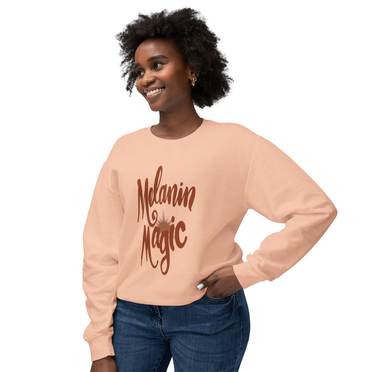 Melanin Magic Crewneck Sweatshirt — Comfort Fit Inspirational Graphic