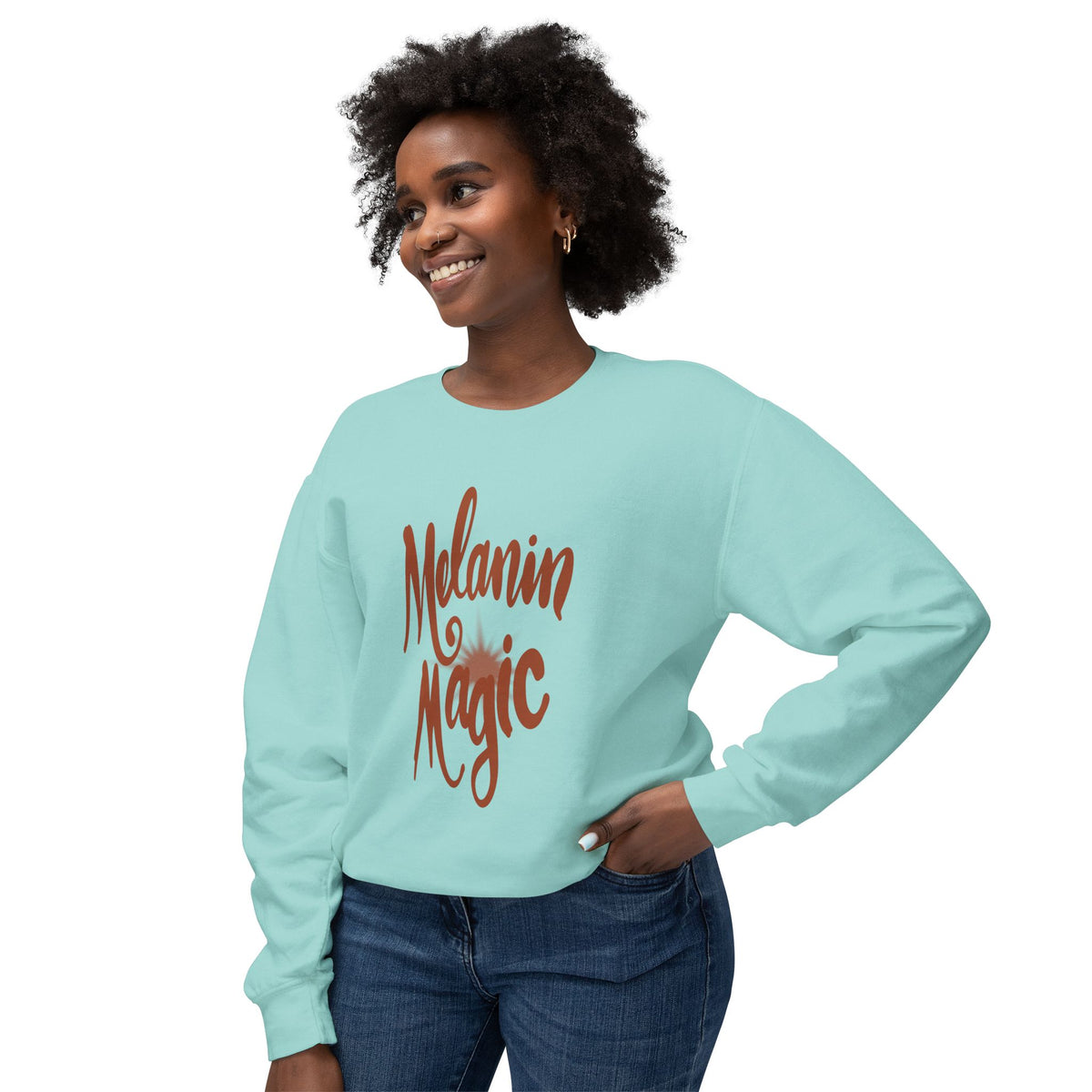Melanin Magic Crewneck Sweatshirt — Comfort Fit Inspirational Graphic