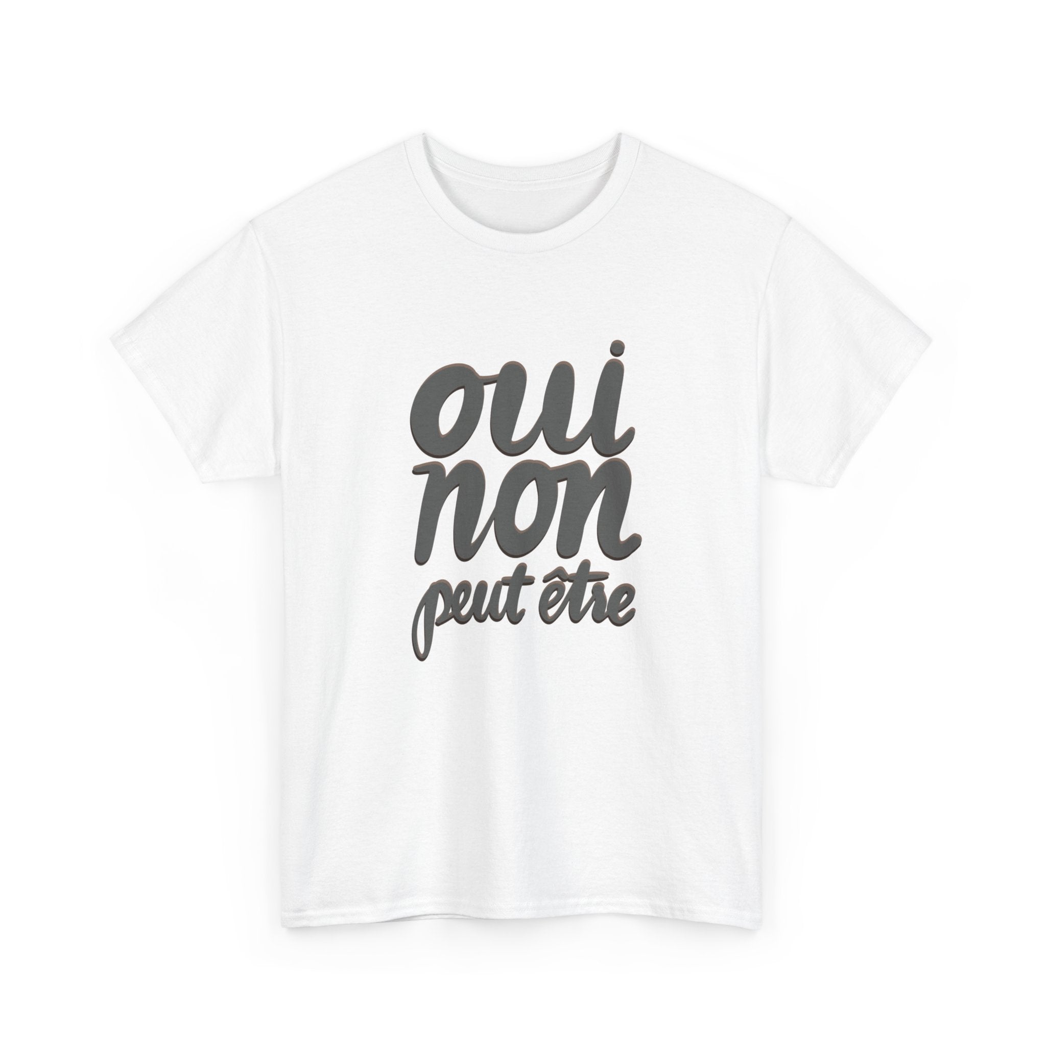 Oui Non Unisex Heavy Cotton Tee - Stylish and Expressive Graphic T-Shirt for Casual Outfits