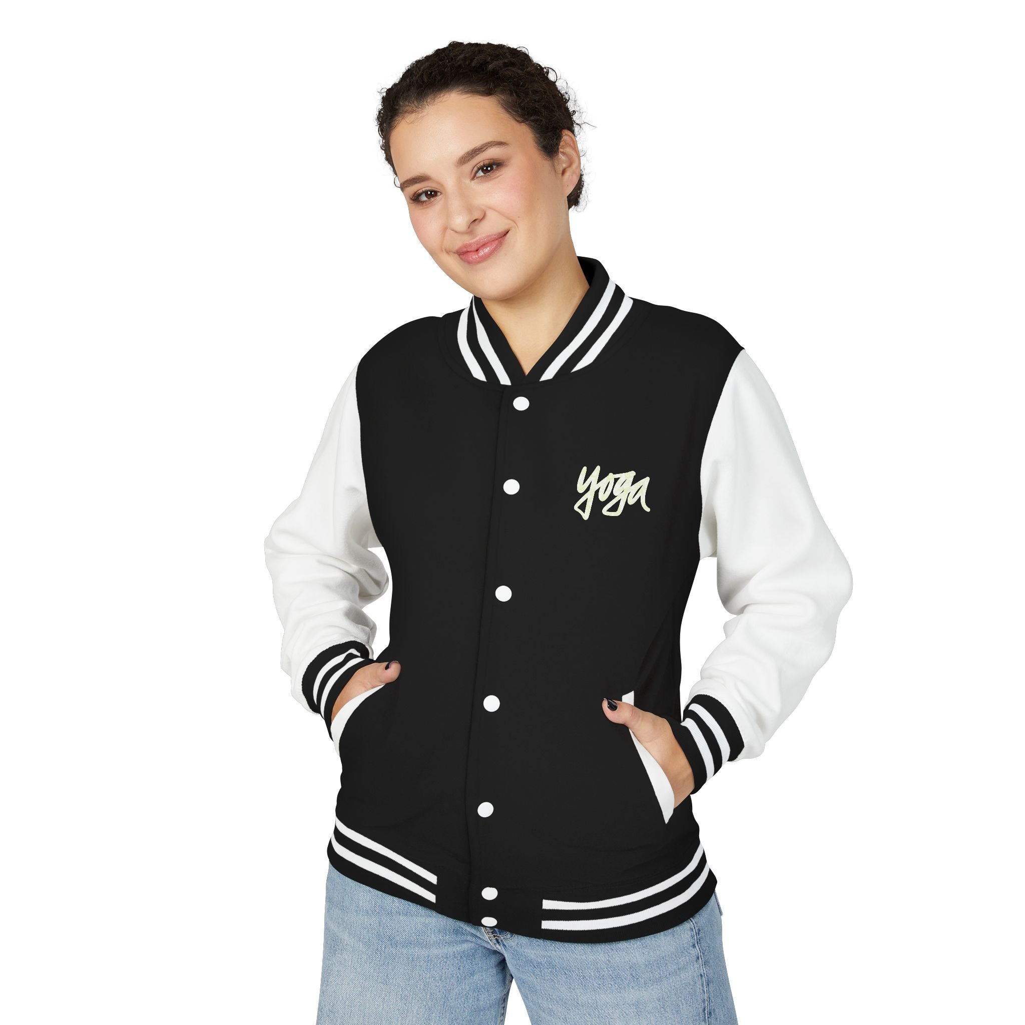 Unisex Heavyweight Letterman Jacket - Stylish Yoga Apparel for Comfortable Living