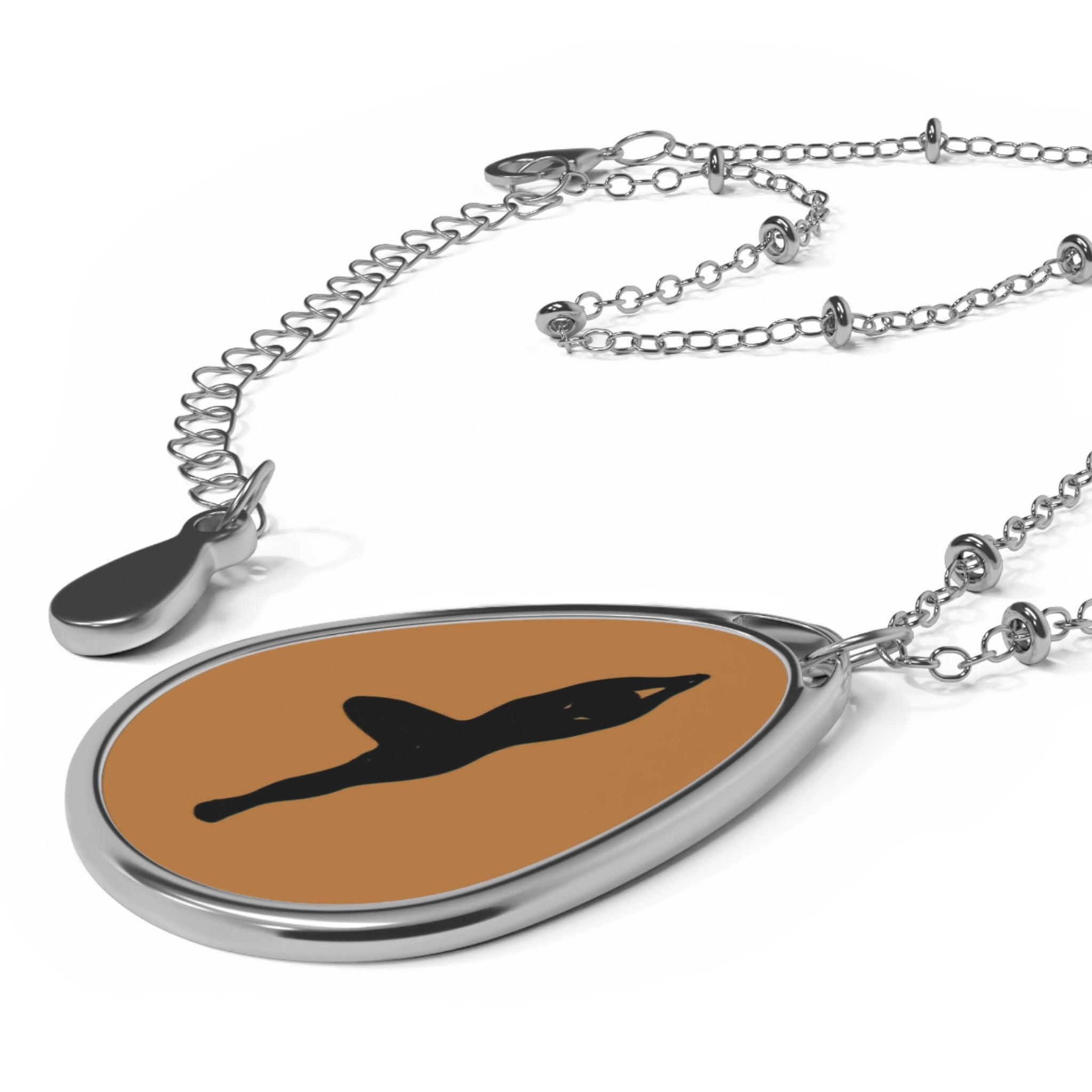 Yoga-Inspired Oval Necklace - Teardrop Pendant for Mindfulness and Style