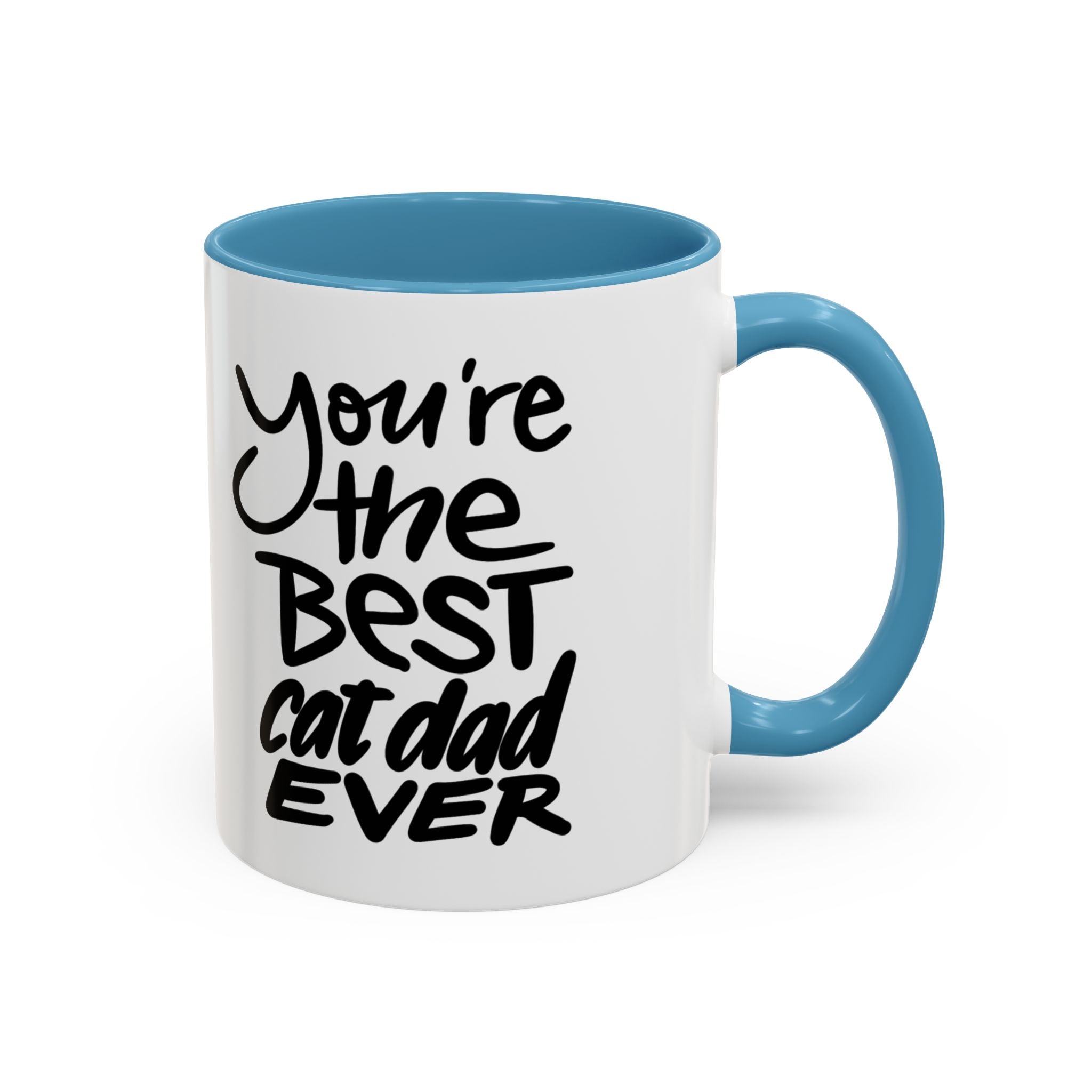 BEST CAT DAD EVER Accent Coffee Mug (11 oz)