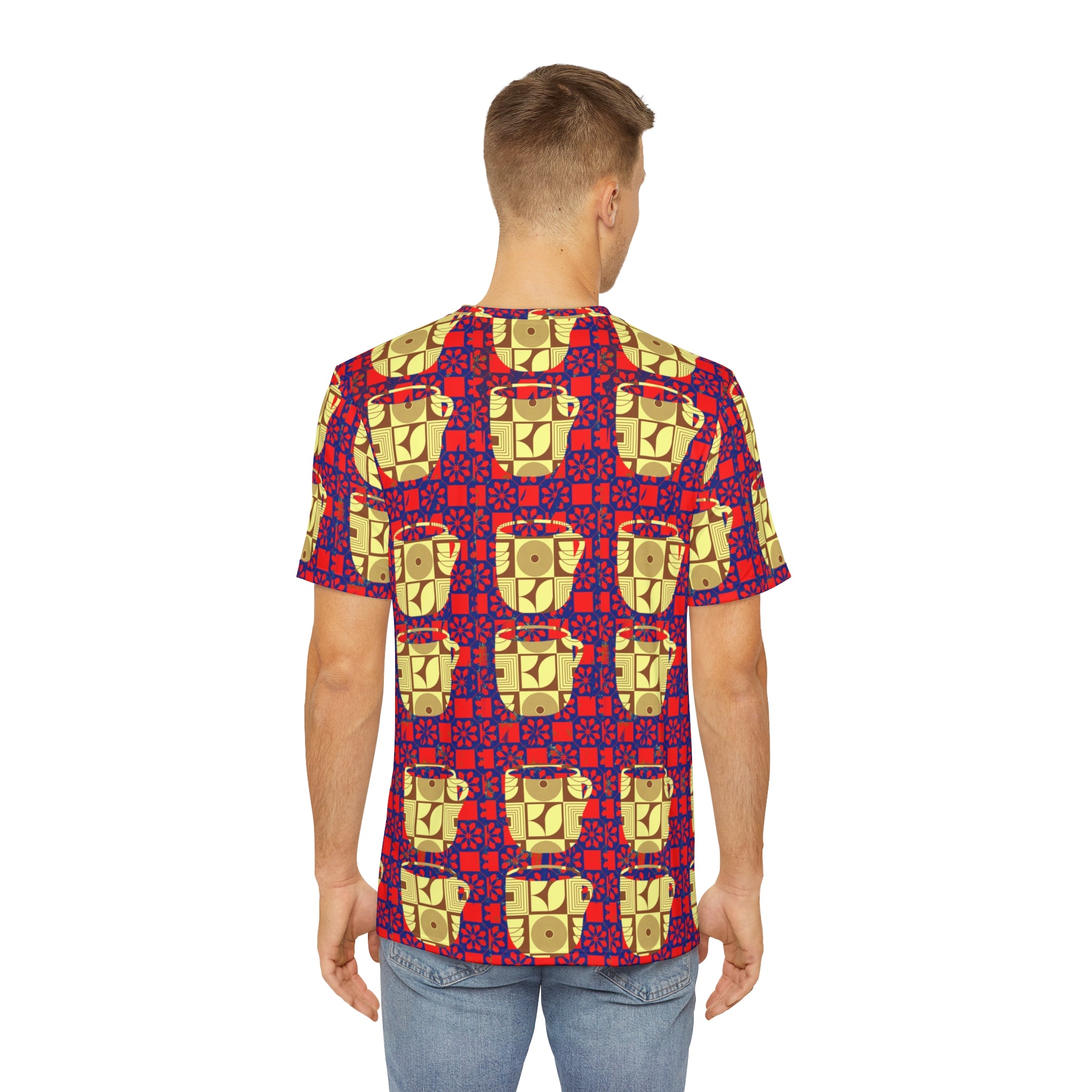 CUPPA JOE RETRO Men's Polyester Tee (AOP)