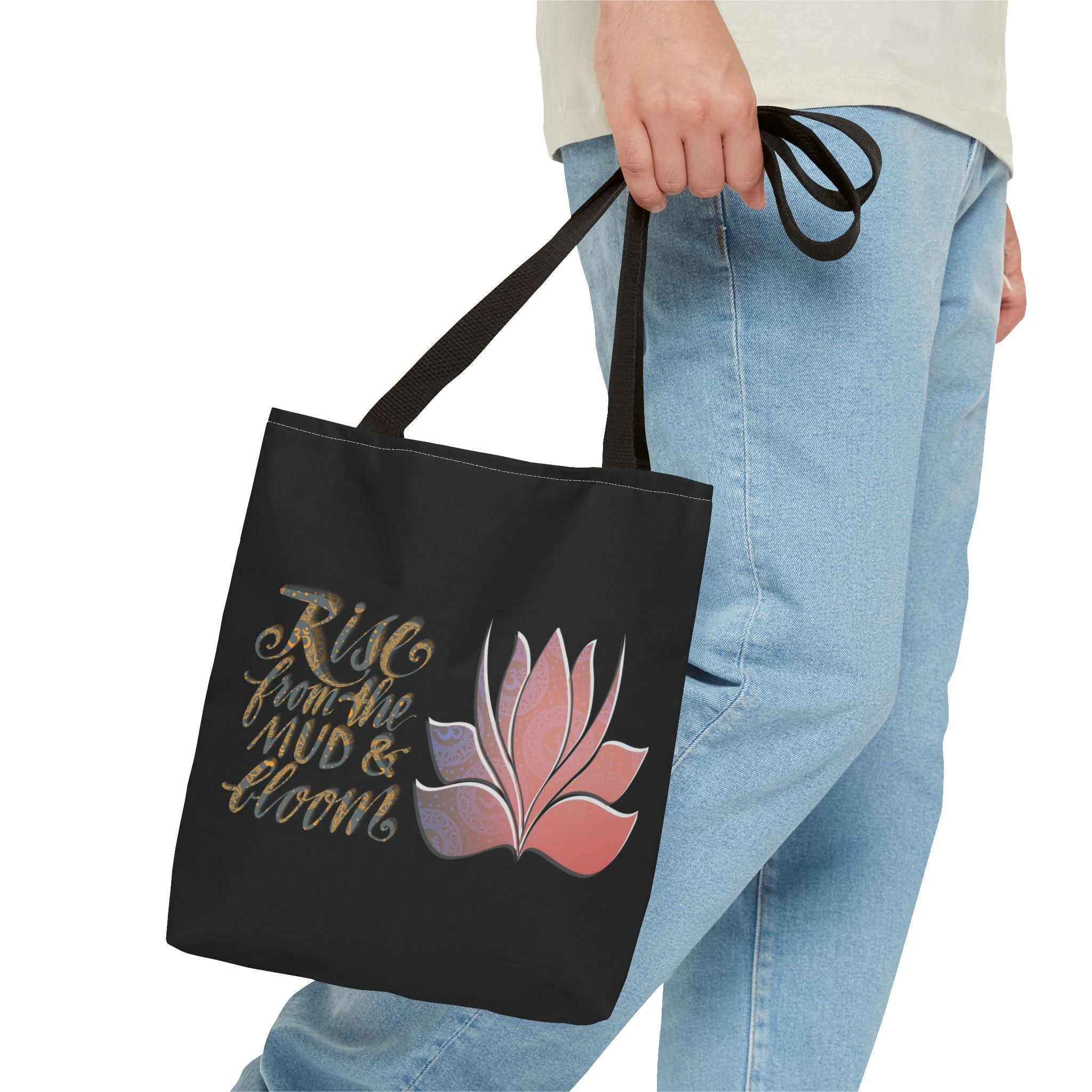 Rise from the Mud & Bloom Tote Bag – Inspirational Flower Design
