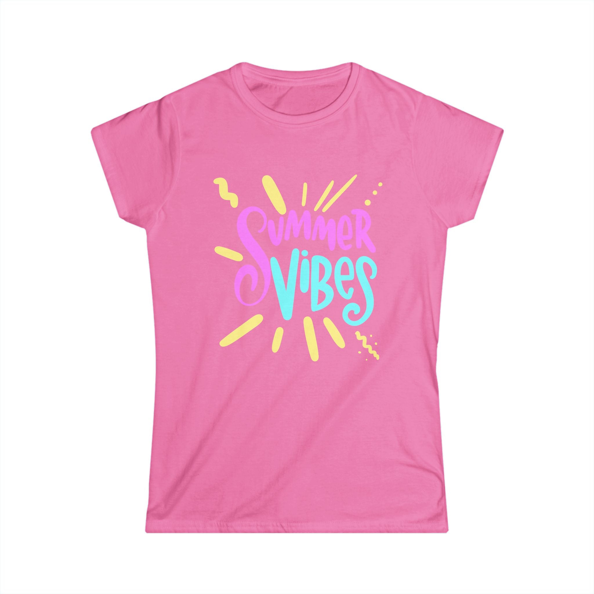 Summer Vibes Women's Softstyle Tee - Bright & Cheerful T-Shirt for Warm Weather Fun