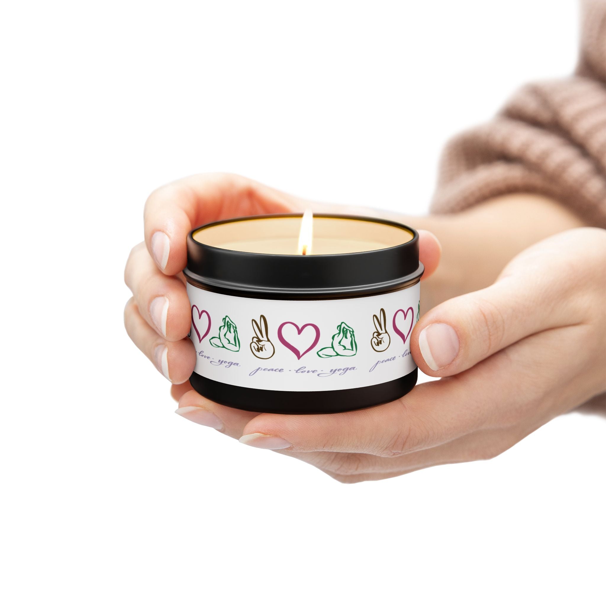 Tin Candle — Peace Love Yoga Tin Candle