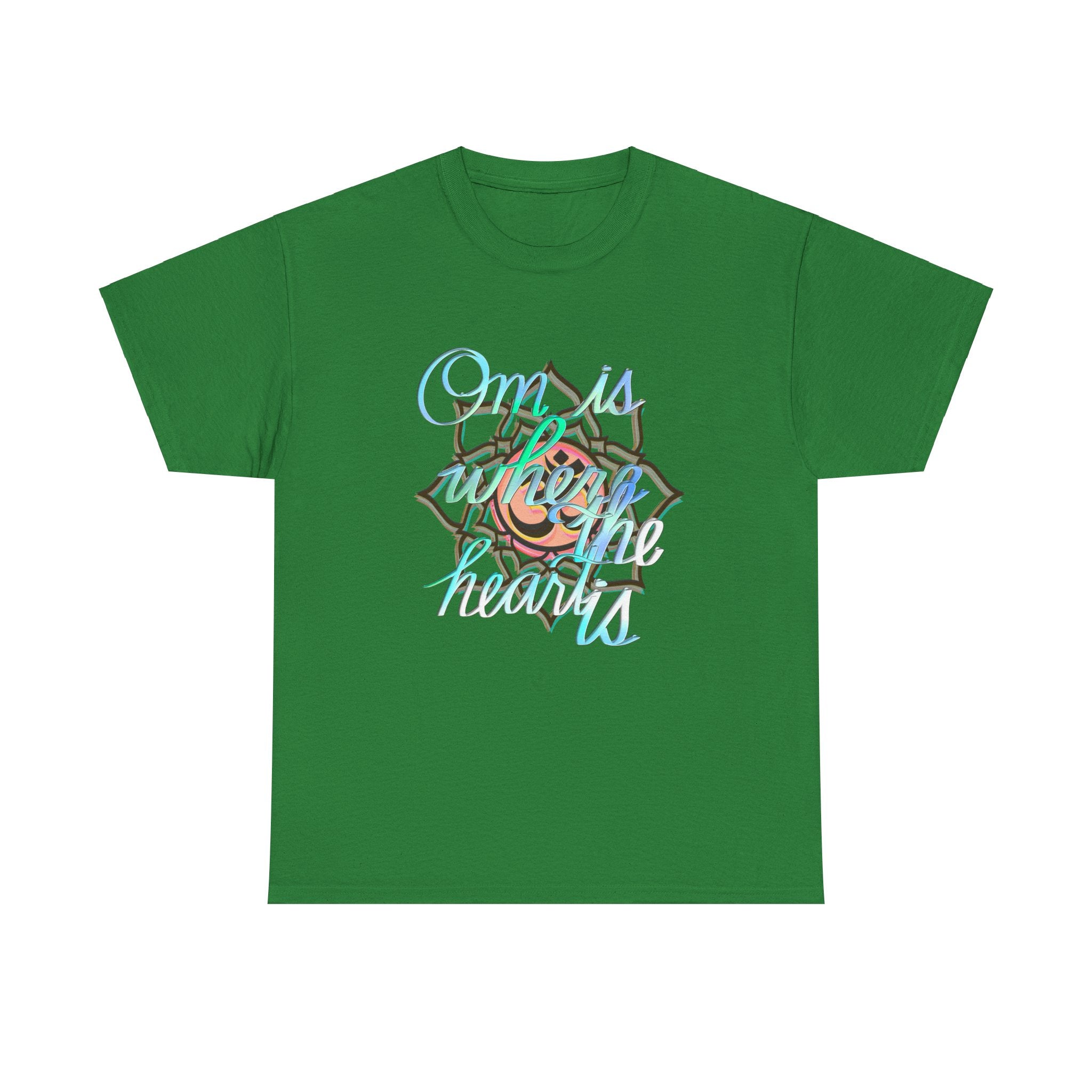 OM IS WHERE THE HEART IS Unisex Heavy Cotton Tee