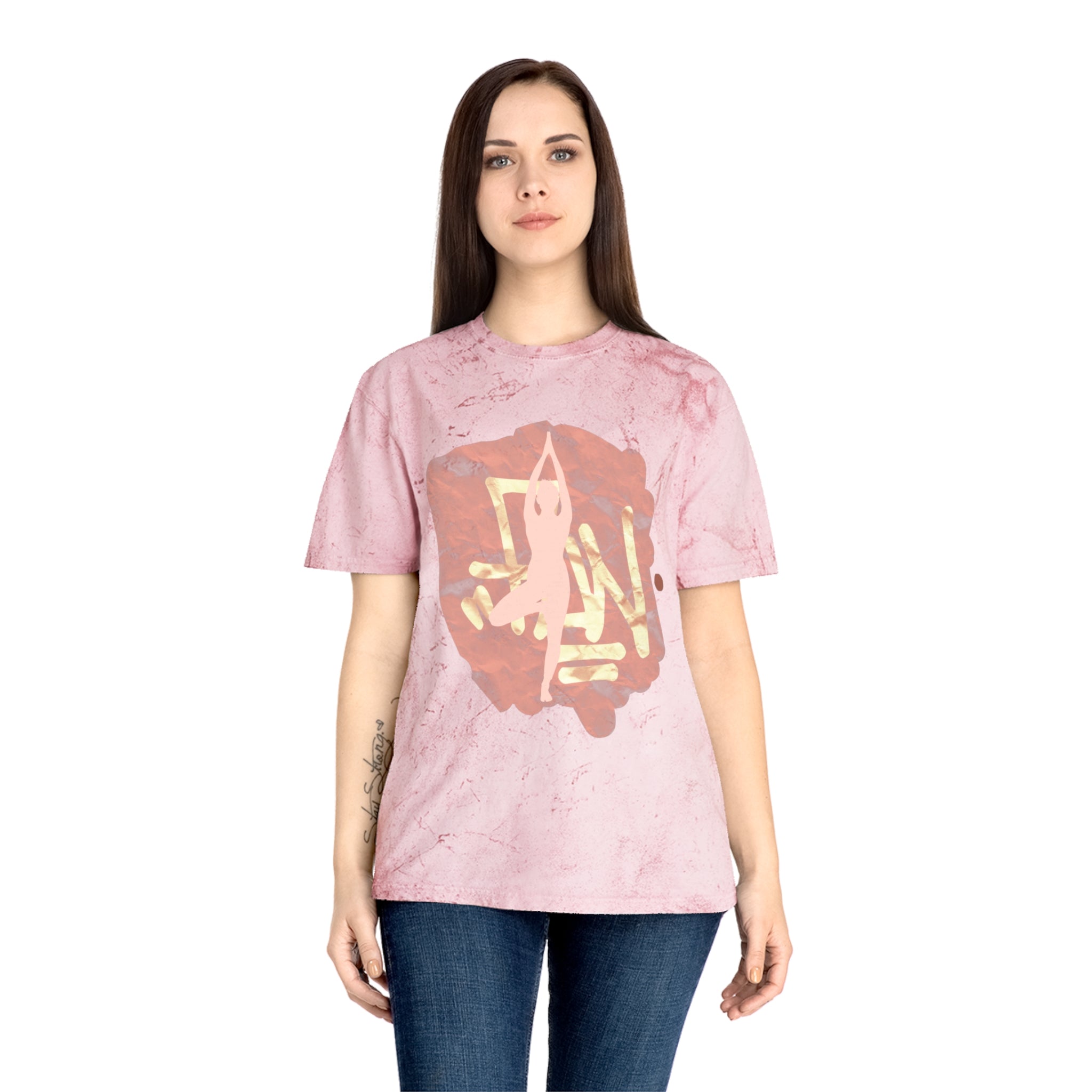Color Blast Unisex Yoga T-Shirt - Vibrant Hand Drawn Art Tee
