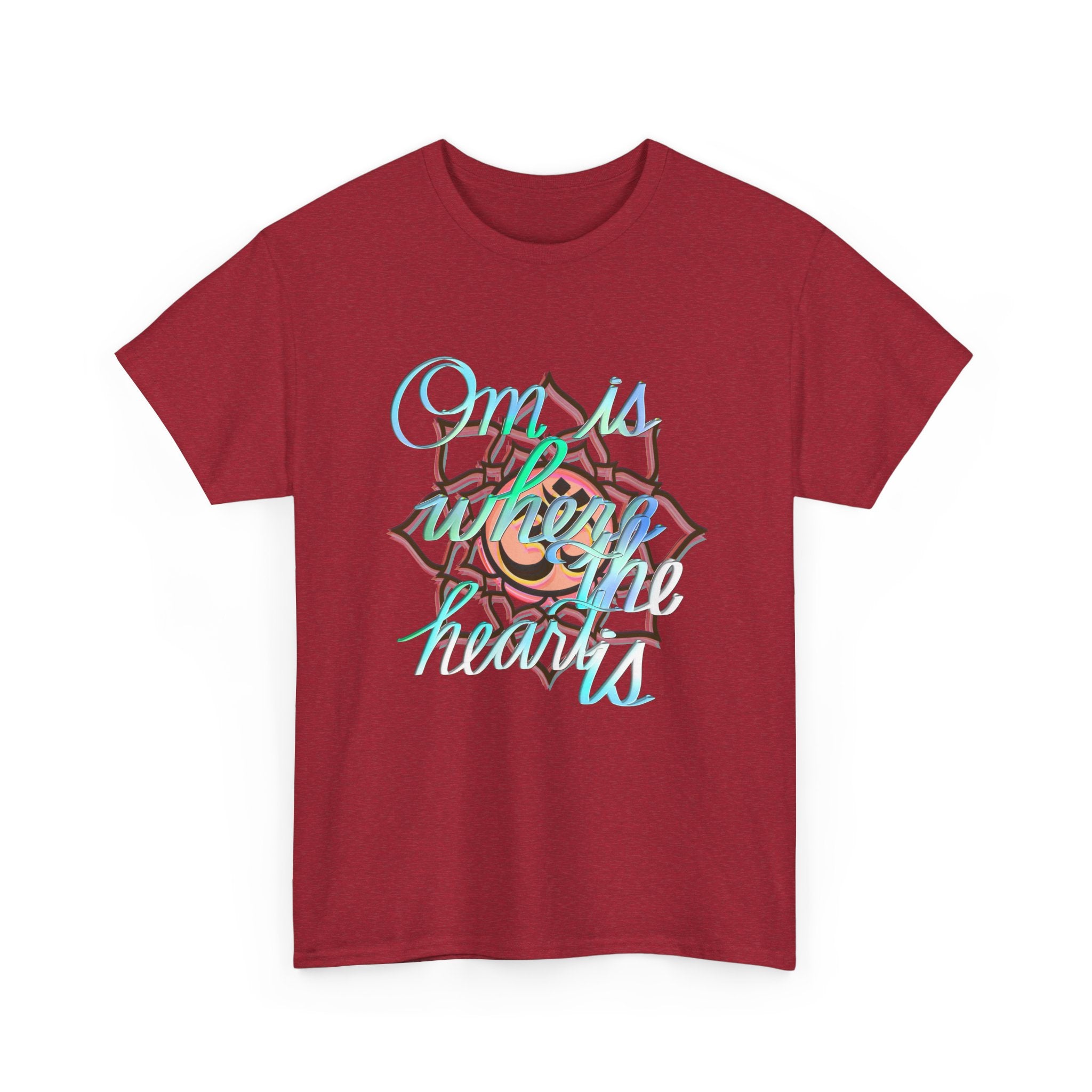 OM IS WHERE THE HEART IS Unisex Heavy Cotton Tee