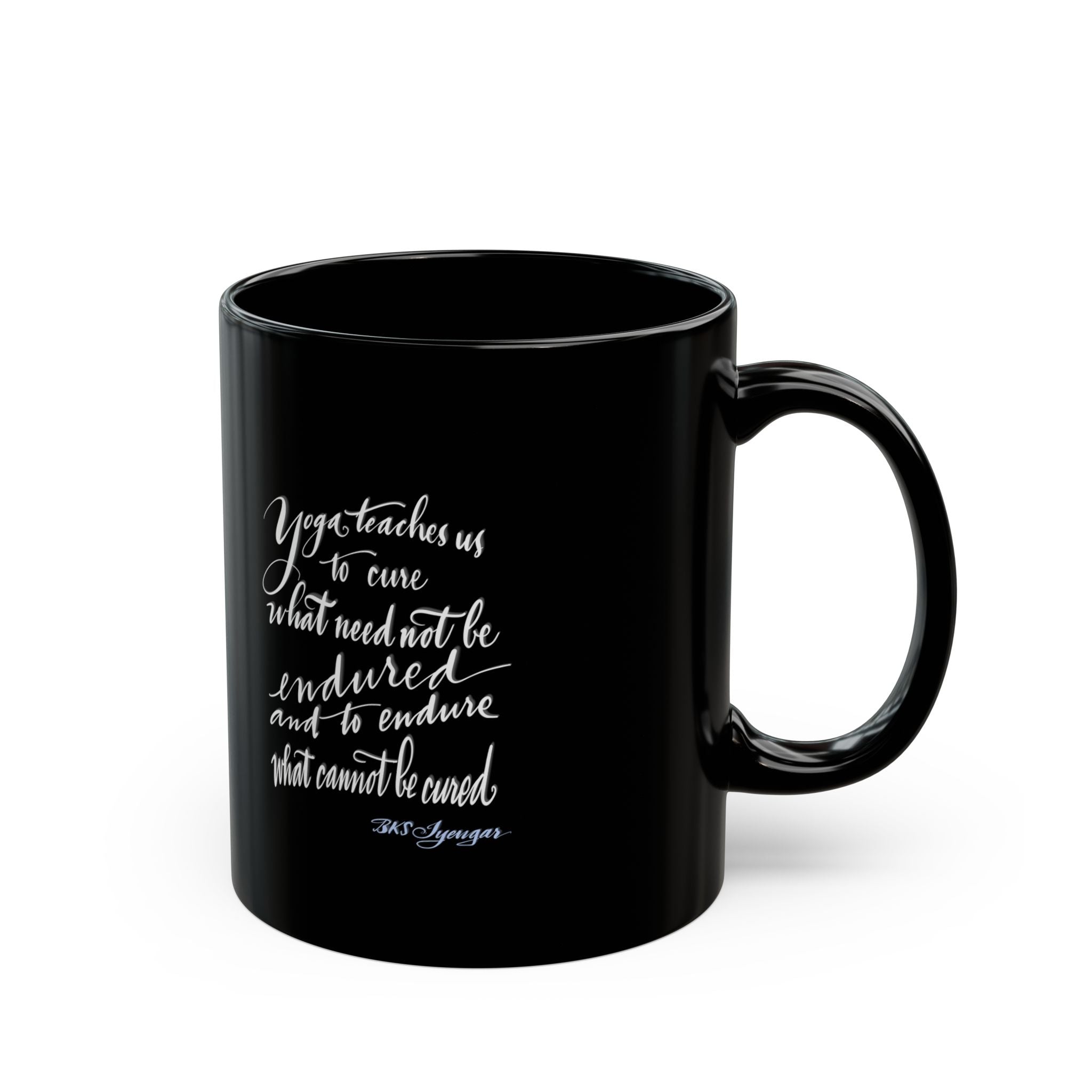 Inspirational Yoga Mug | Black Coffee Cup | Gift for Yogis, Motivational Drinkware, Self-Care, Wellness Decor, Mindfulness