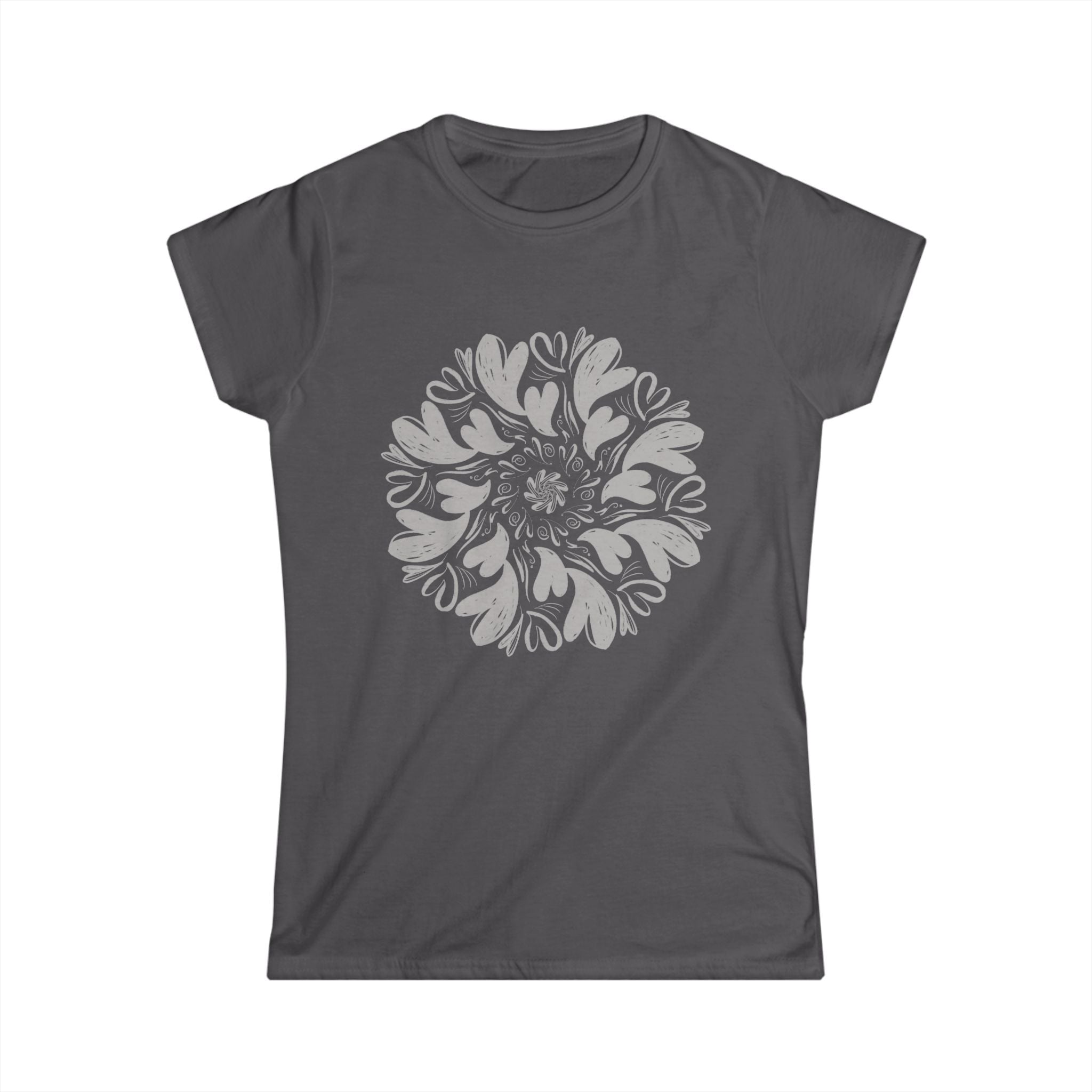 Elegant Floral Women's Softstyle Tee, Casual Wear, Summer Top, Gift for Her, Daily Comfort Shirt
