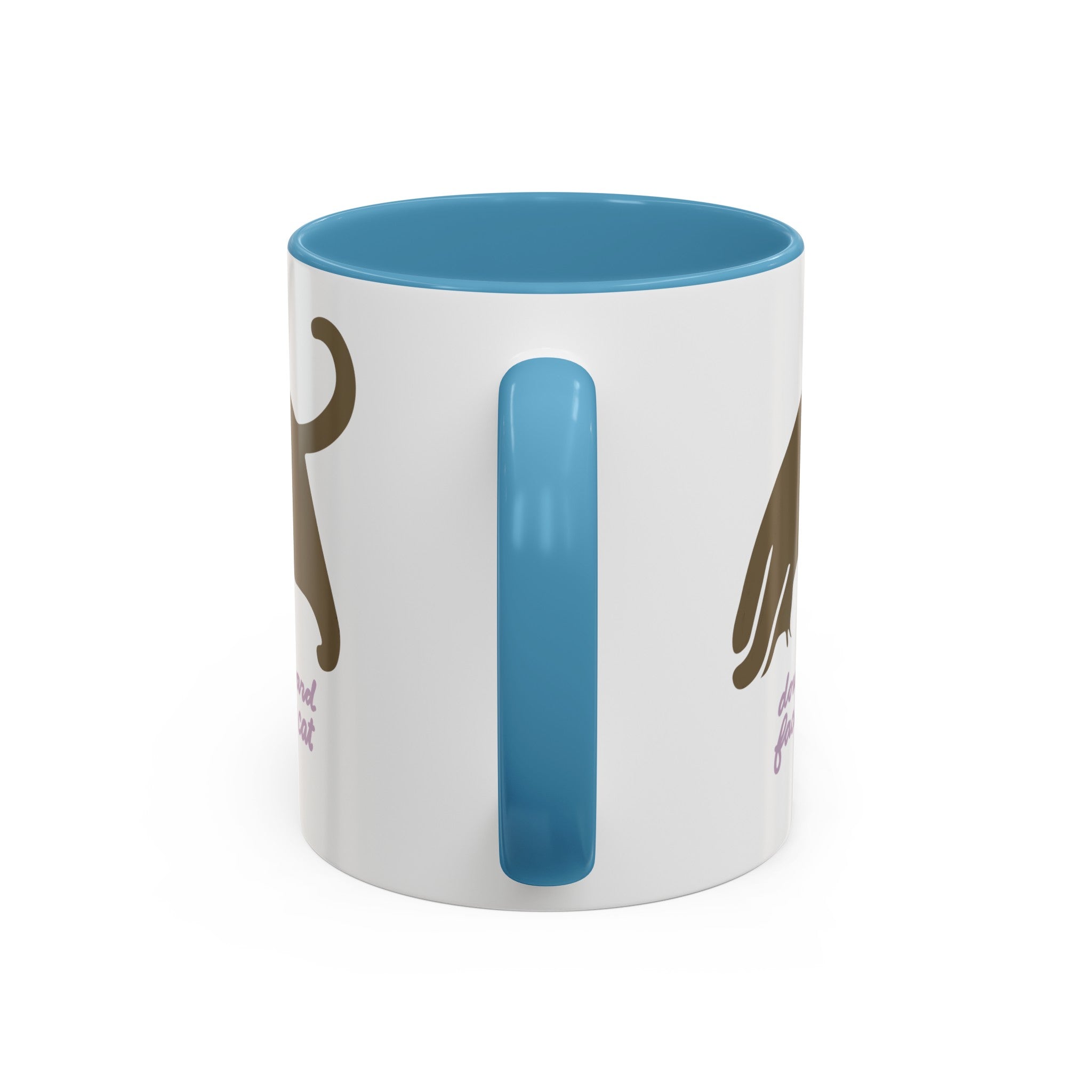 DOWNWARD FACING CAT Accent Coffee Mug (11 oz)