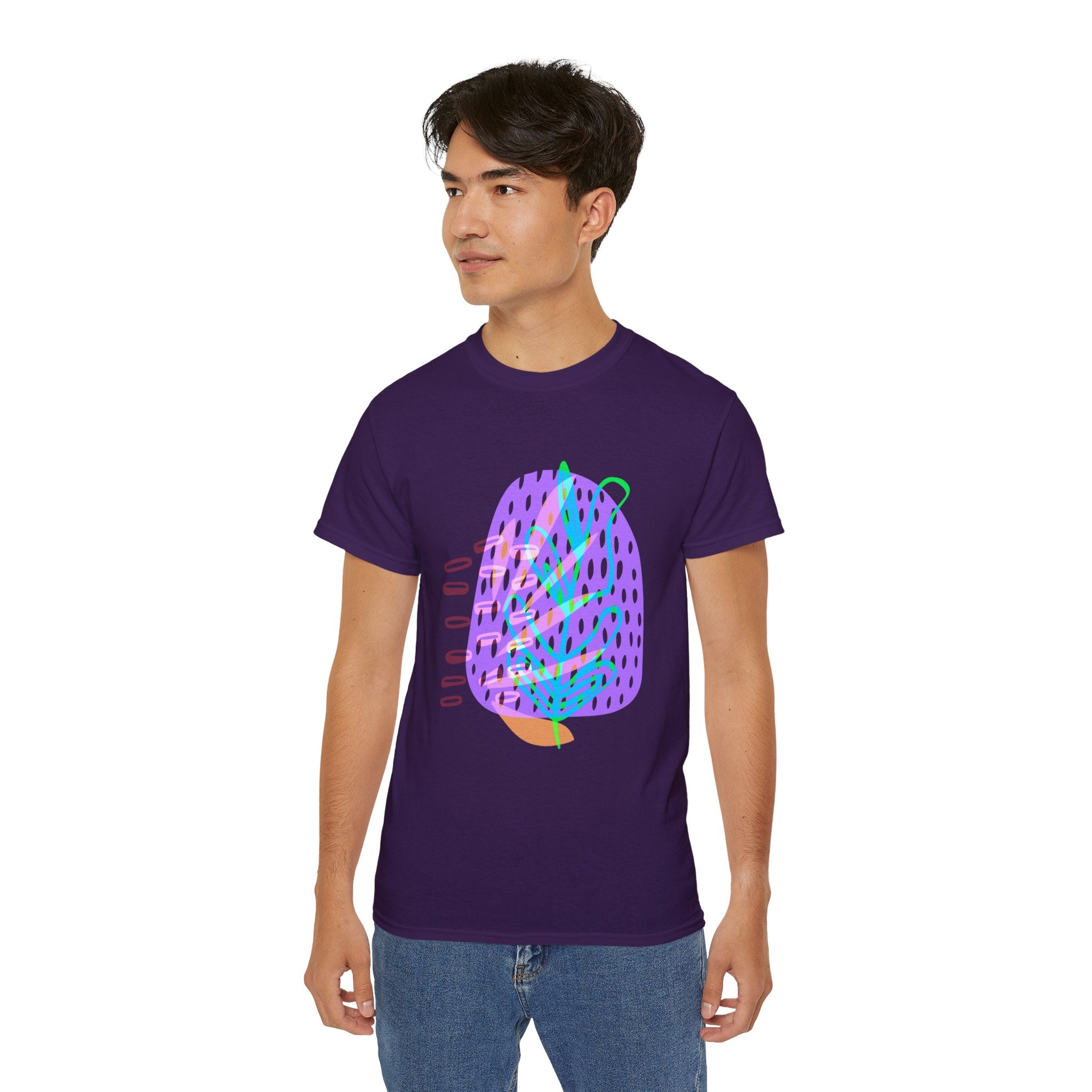 Vibrant Abstract Leaf Unisex T-Shirt