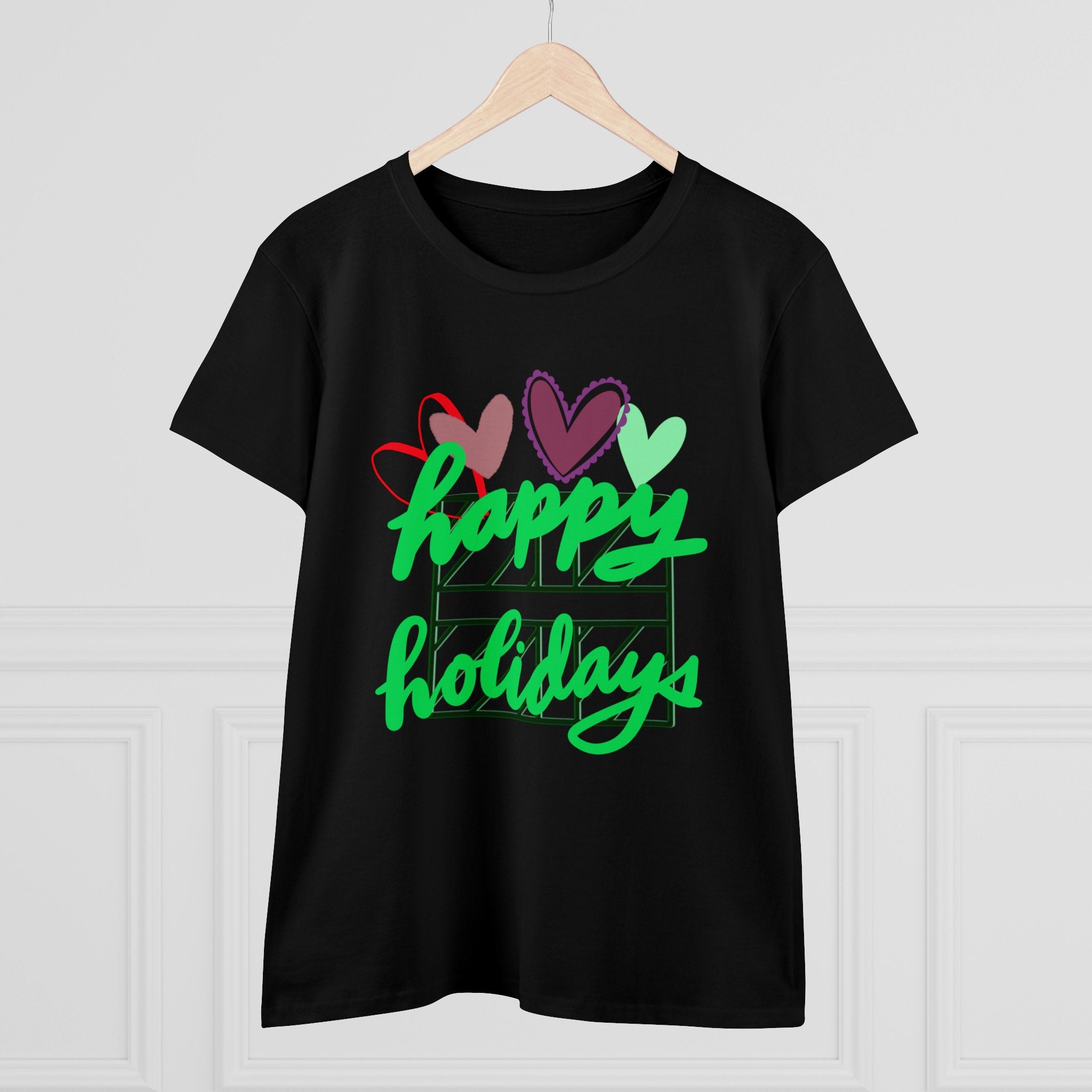 HAPPY HOLIDAYS Women's Midweight Cotton Tee