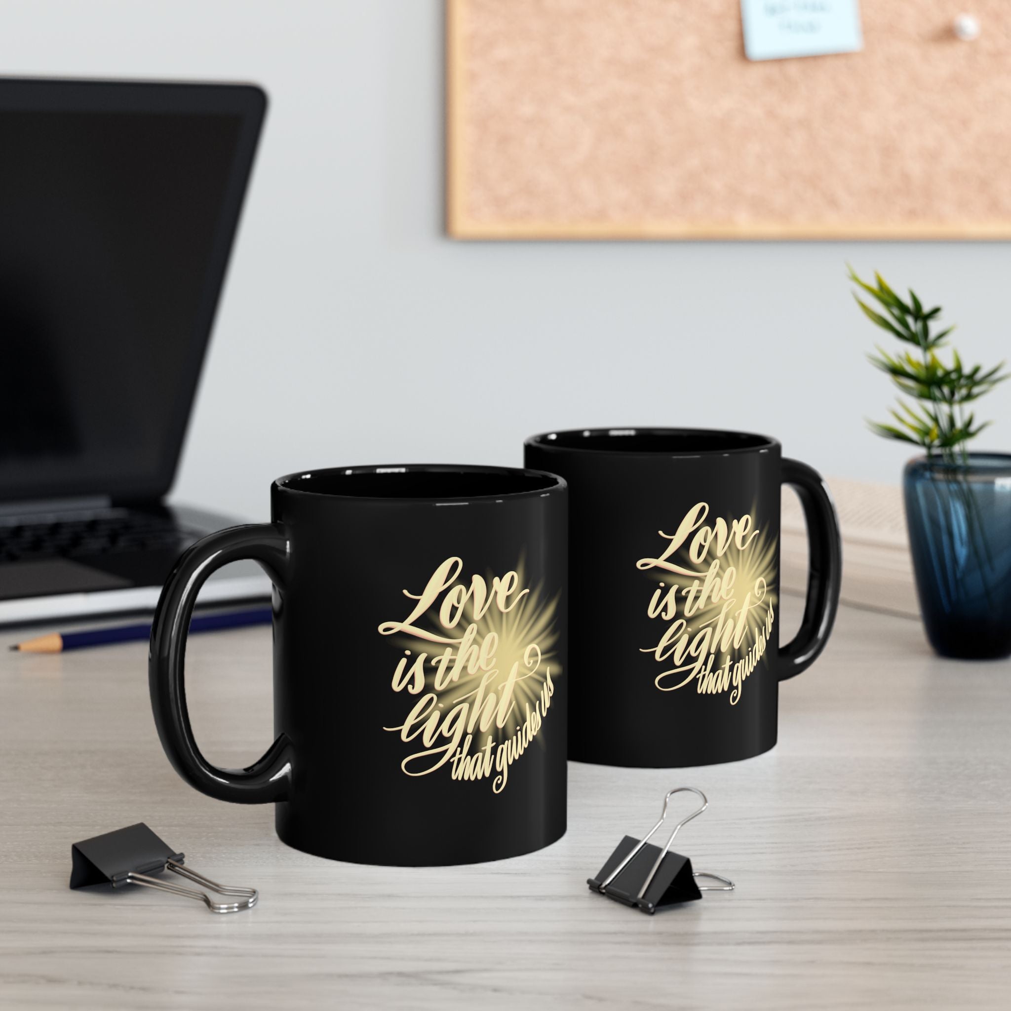 Love Is the Light Mug — Inspirational Black Coffee Cup (11oz)
