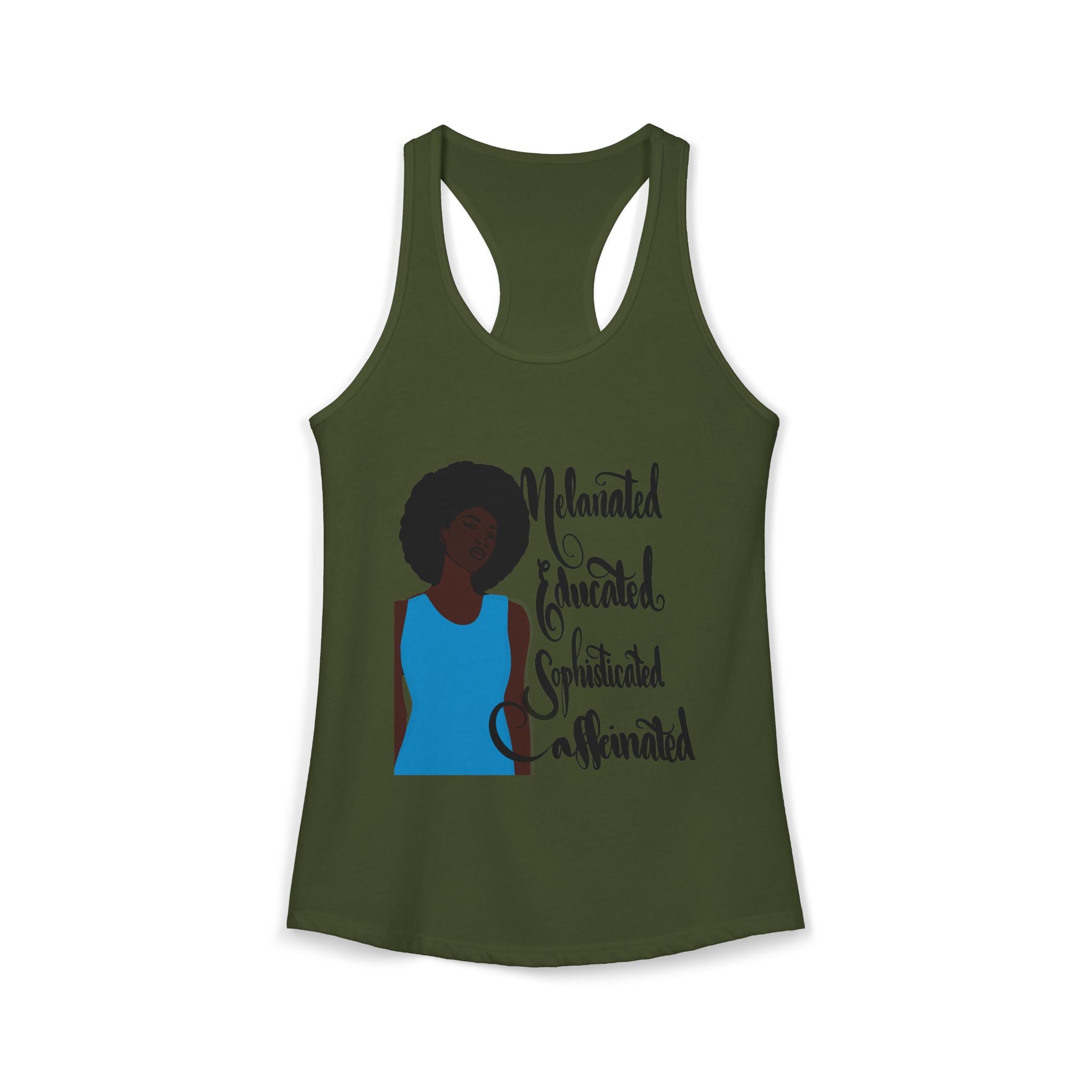 Black Woman Racerback Tank — Empowerment Graphic Tank Top