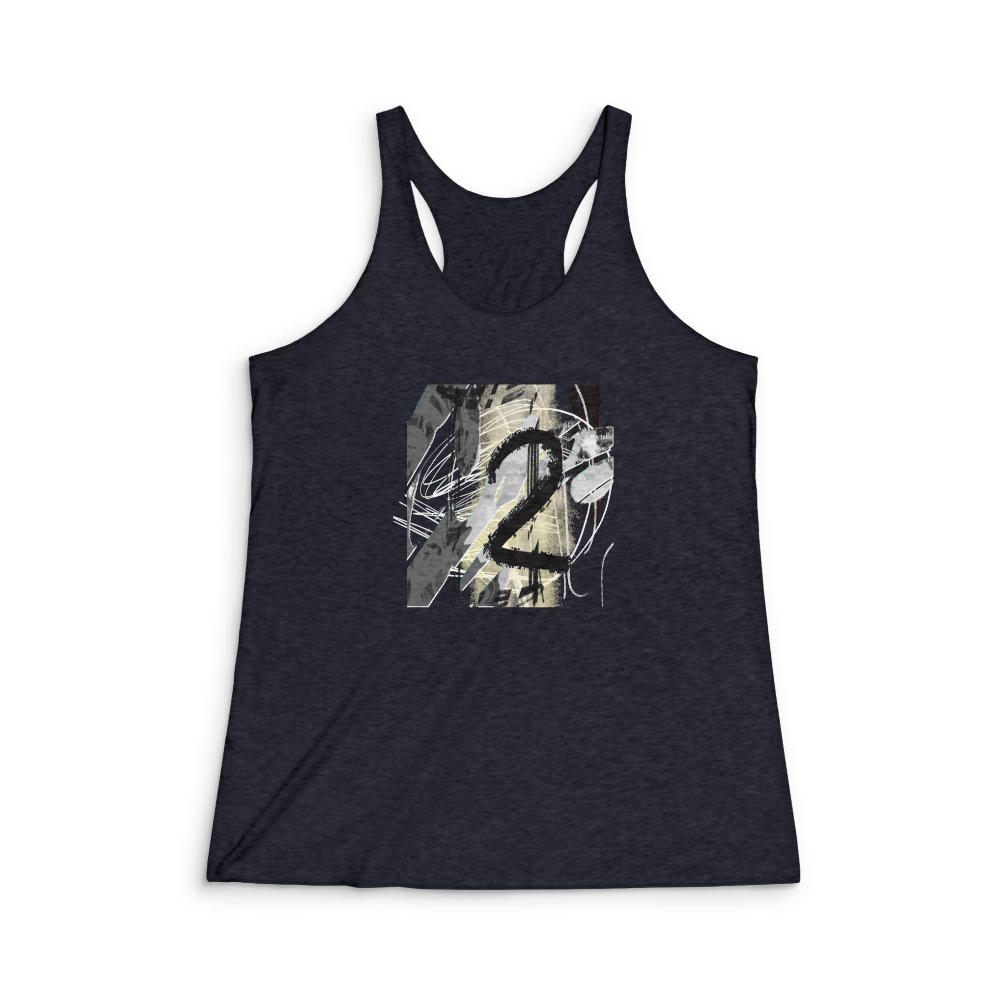 Abstract Number 2 Women's Racerback Tank - Fitness, Casual Wear, Birthday Gift, Workout Top, Summer Essential