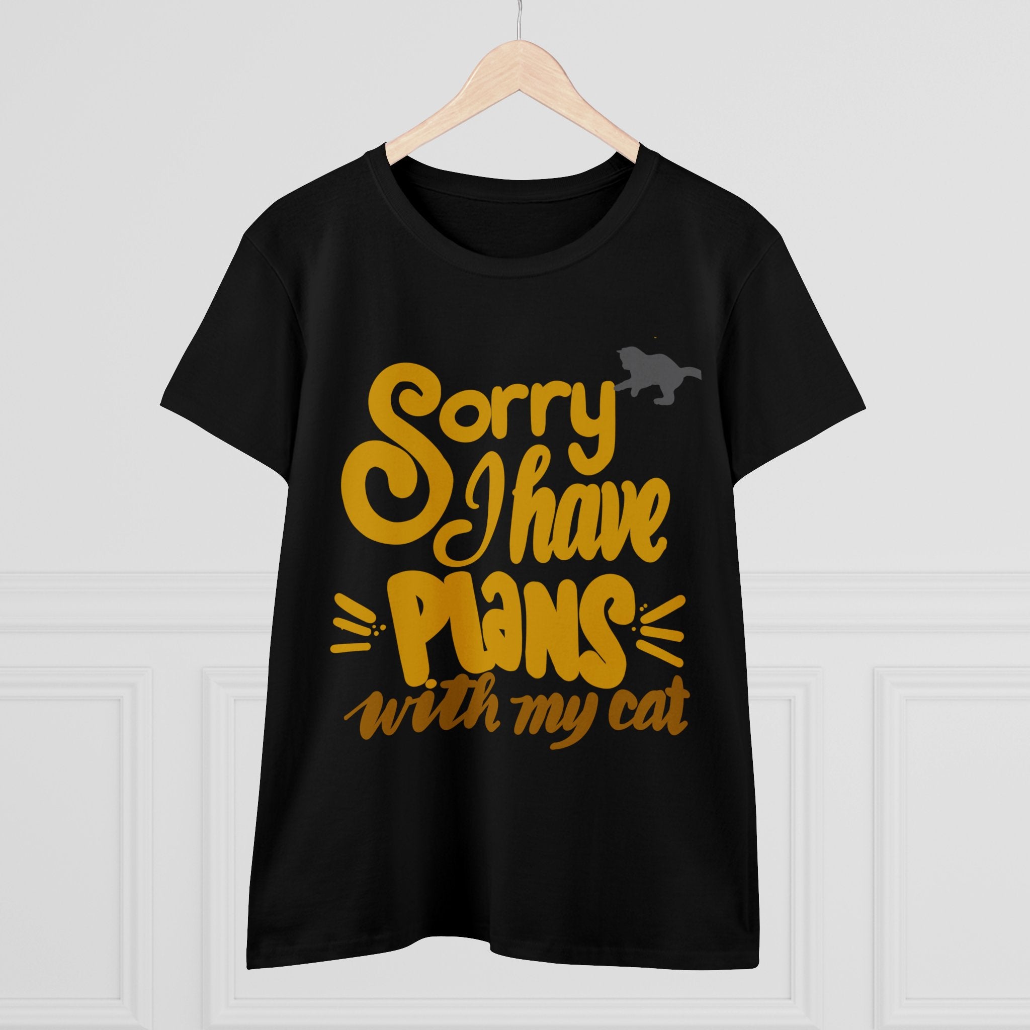 PLANS WITH MY CAT FUNNY Cotton Tee