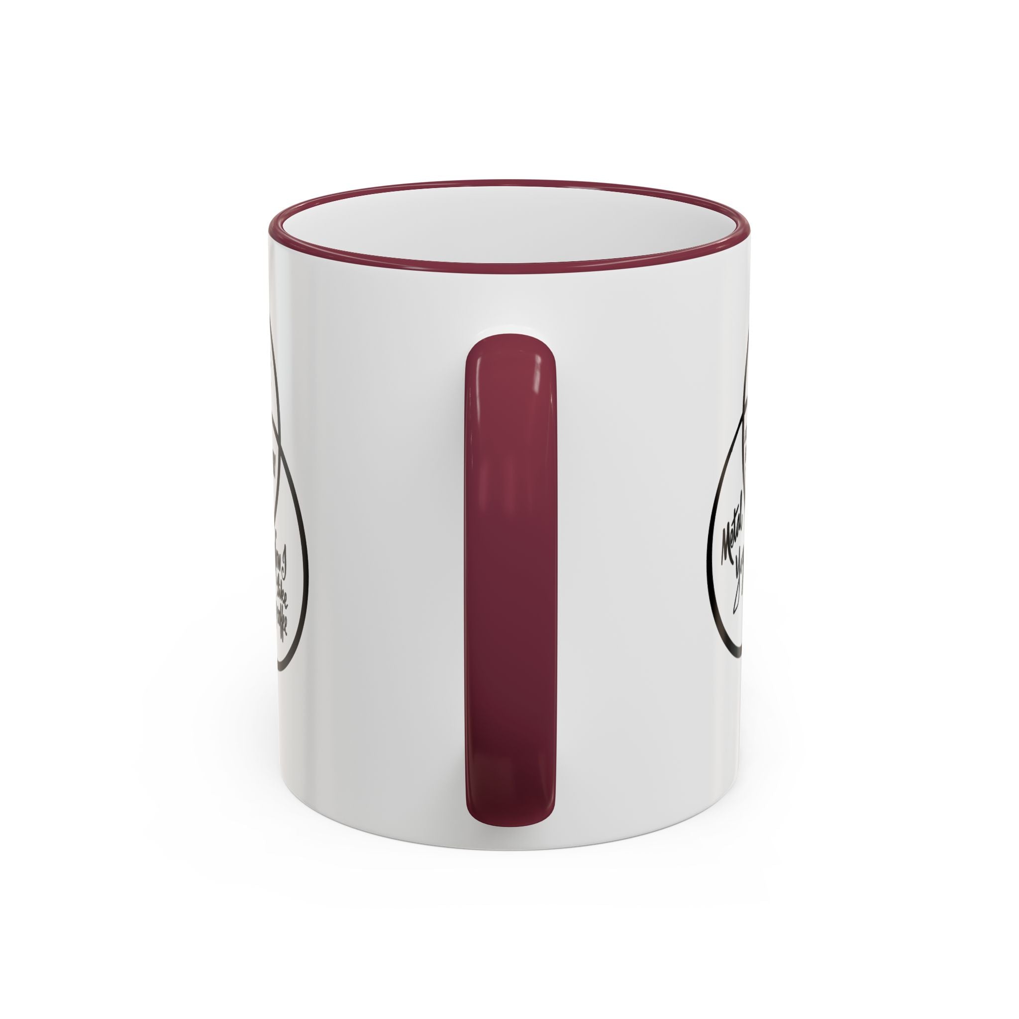 Metal Yoga Venn Diagram Mug — Funny Coffee Lover Accent Rim & Handle Mug (11oz/15oz)