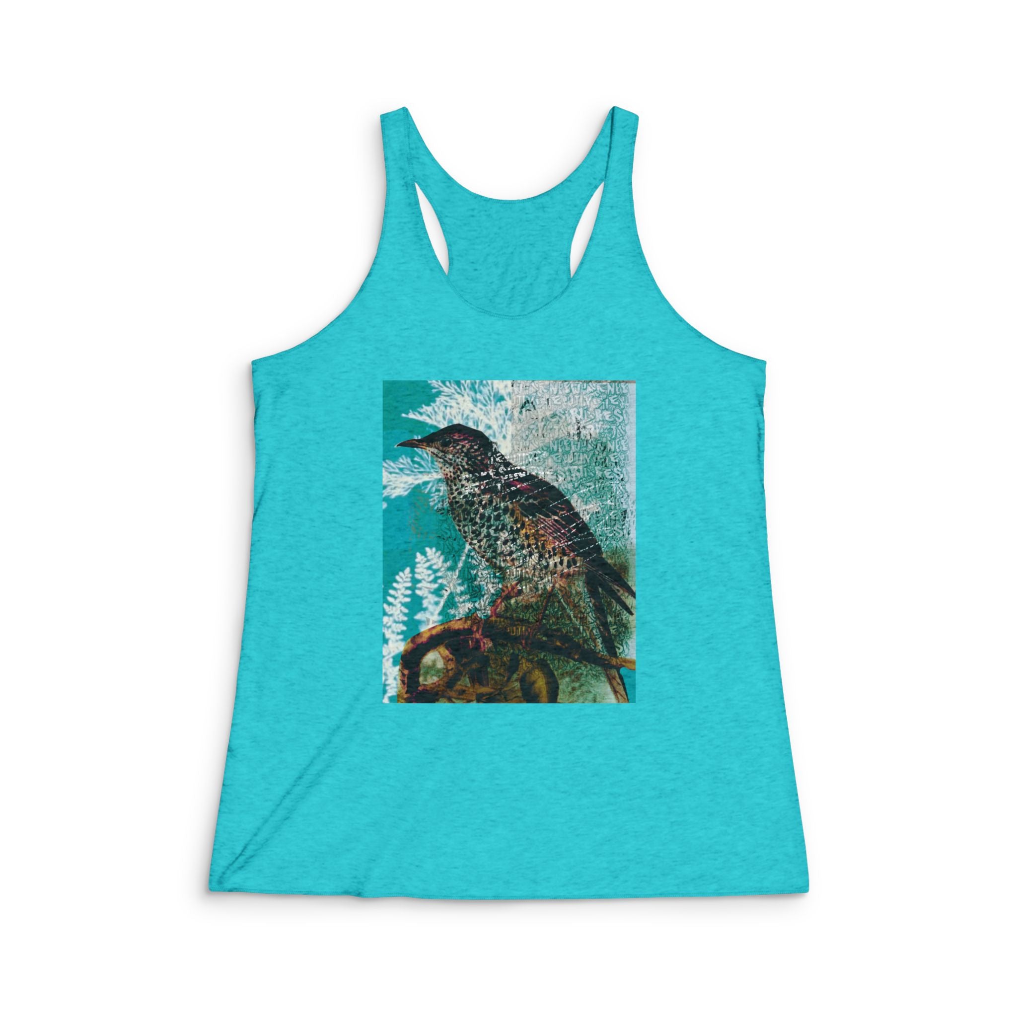 Vibrant Nature Tank, Women's Racerback Top, Summer Casual Wear, Fitness Apparel, Bird Lover Gift, Graphic Print Tank