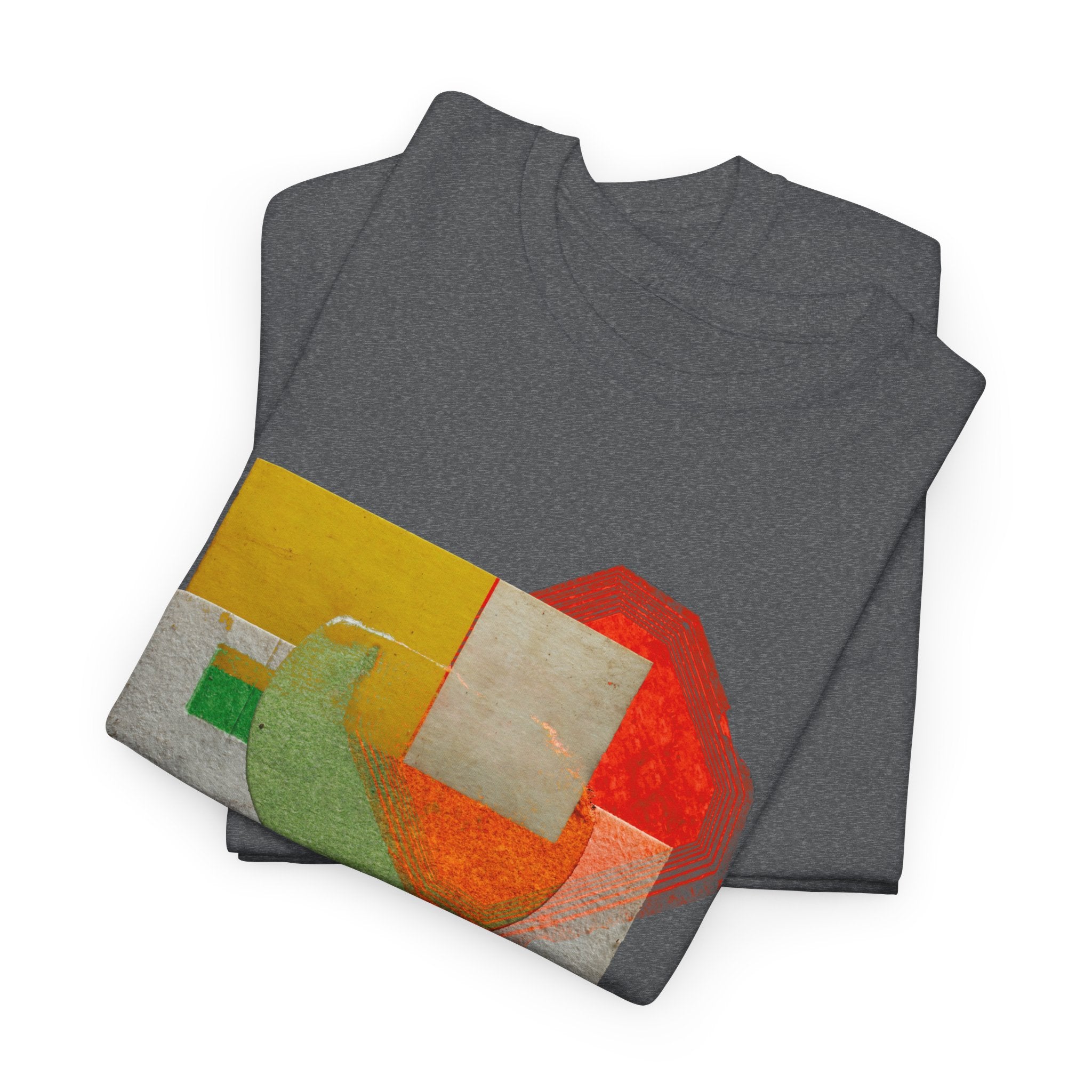Modern Geometric Unisex Heavy Cotton Tee - Unique Artistic T-Shirt