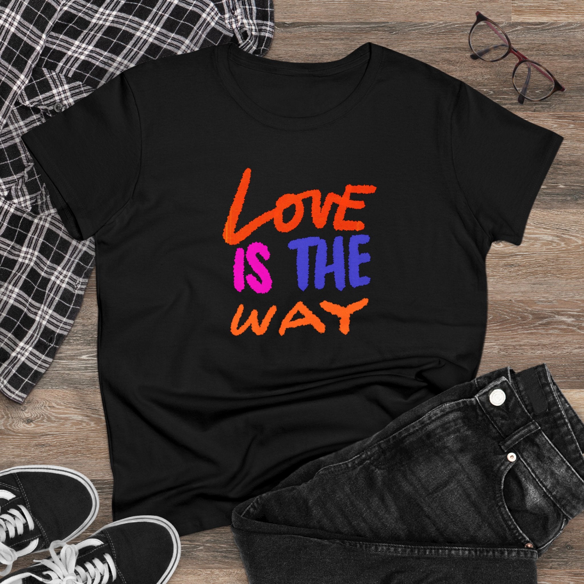 LOVE IS THE WAY Women's Midweight Cotton Tee