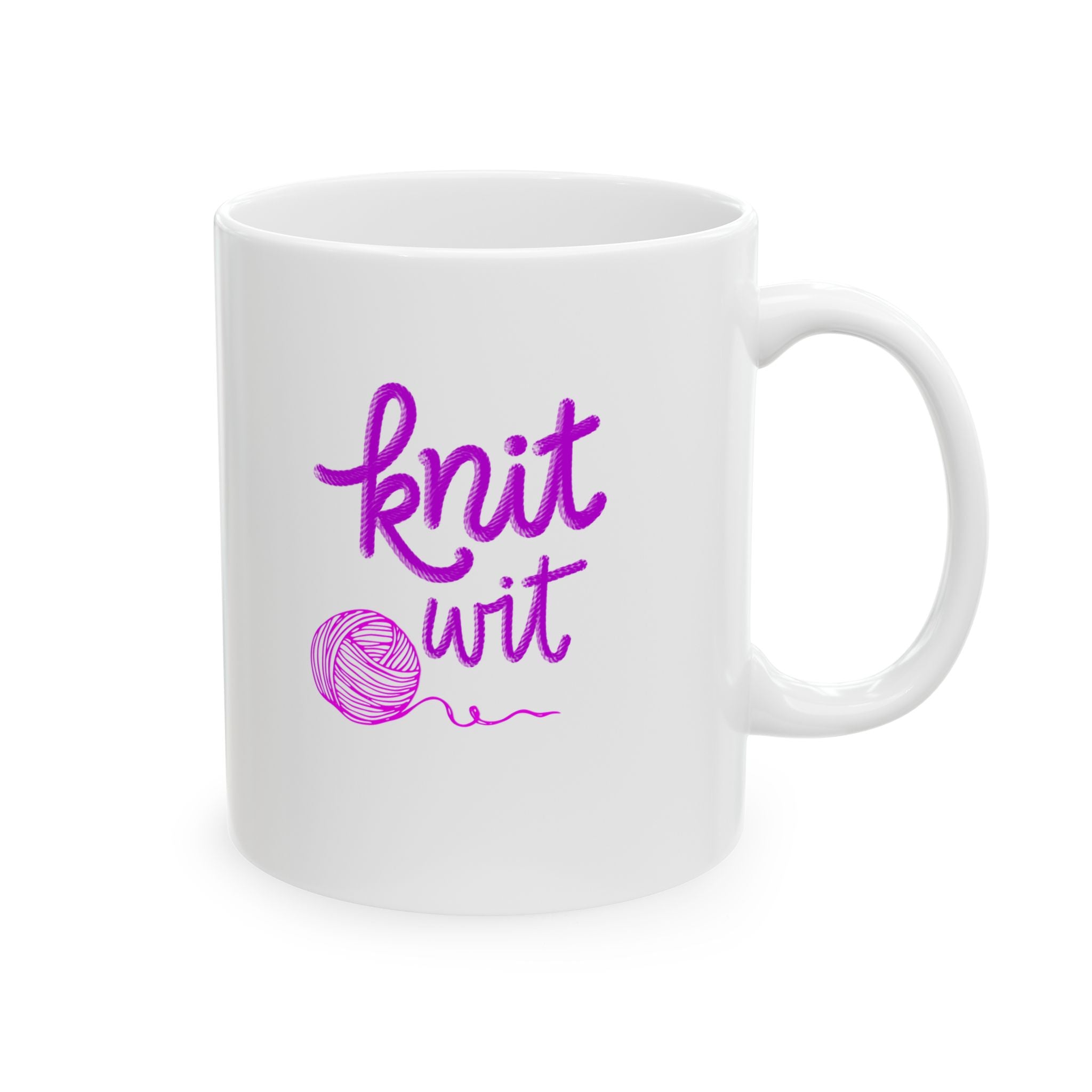 KNIT WIT  Ceramic Mug, (11oz)