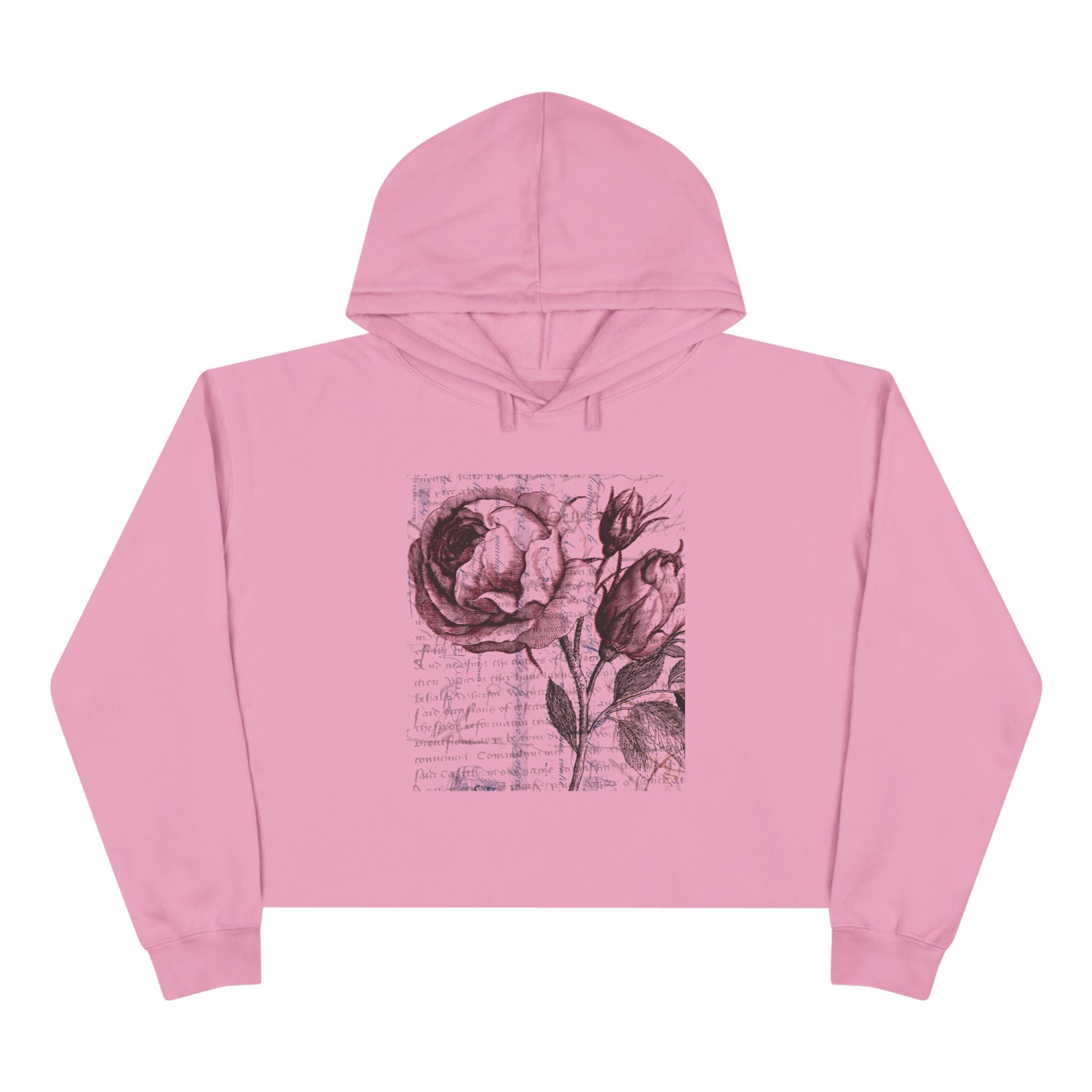Vintage Floral Crop Hoodie - Chic & Cozy Style