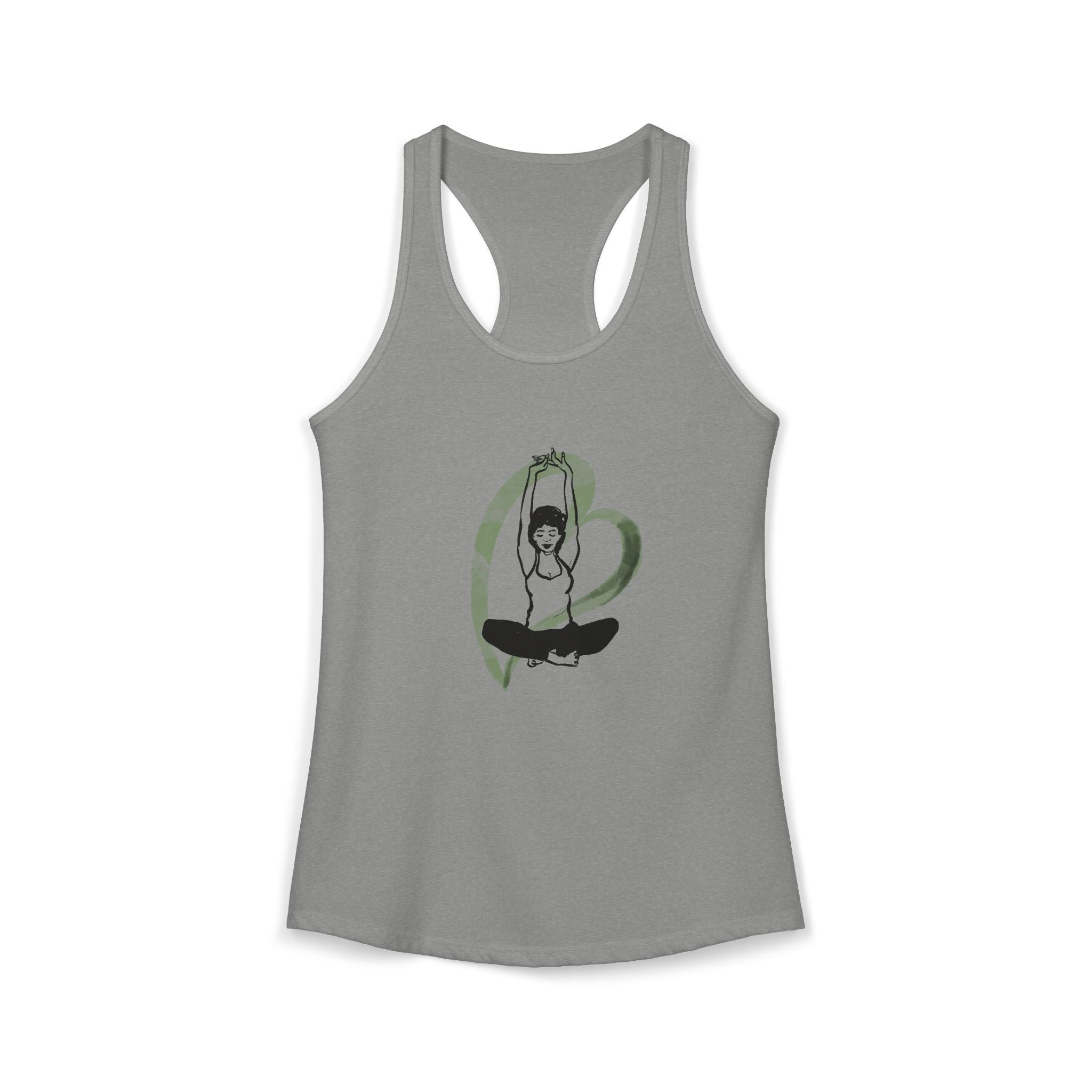 Yoga Morning Hand-Drawn Art Racerback Tank
