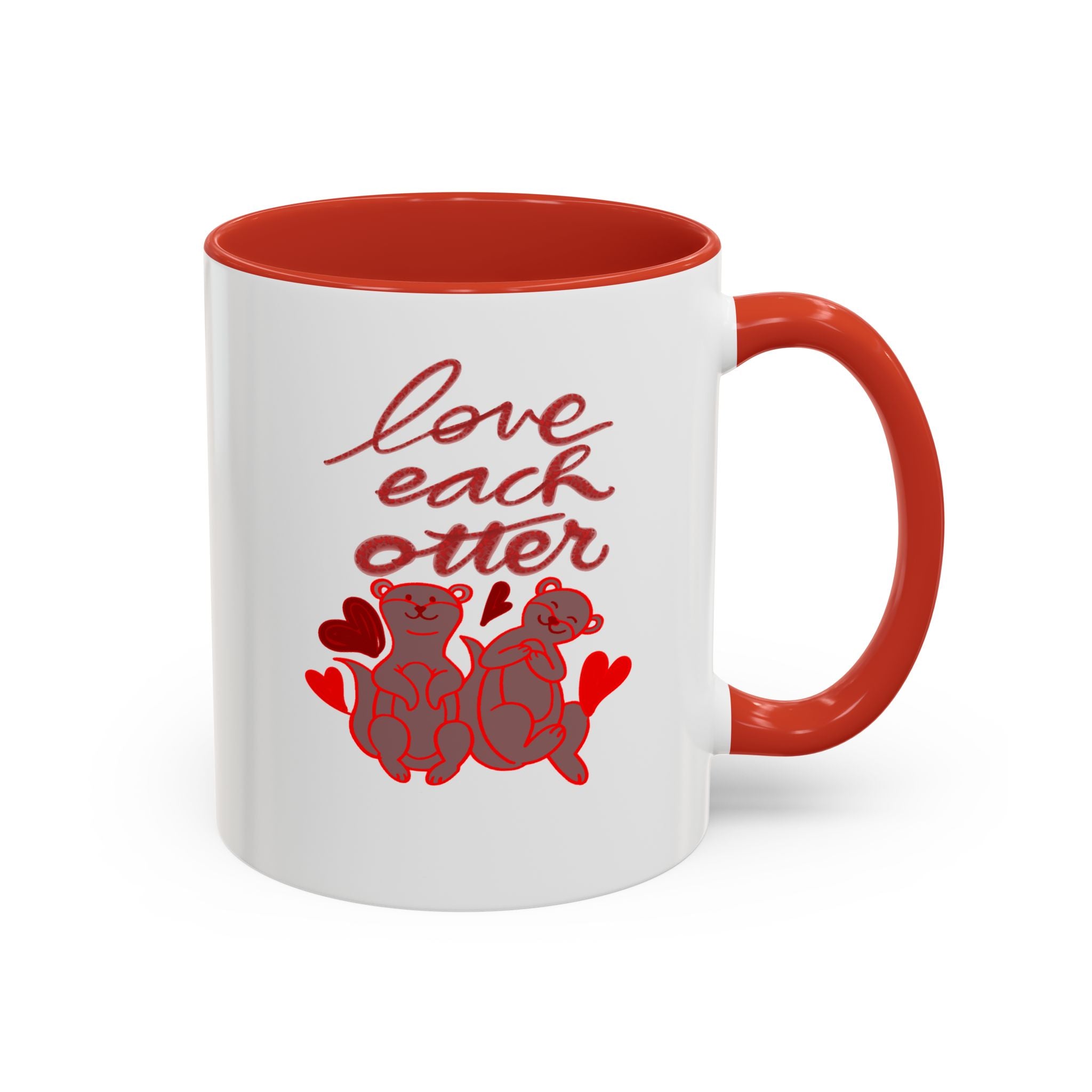 Love Each Otter Coffee Mug — Cute Valentine’s Day Accent Mug (11 oz)