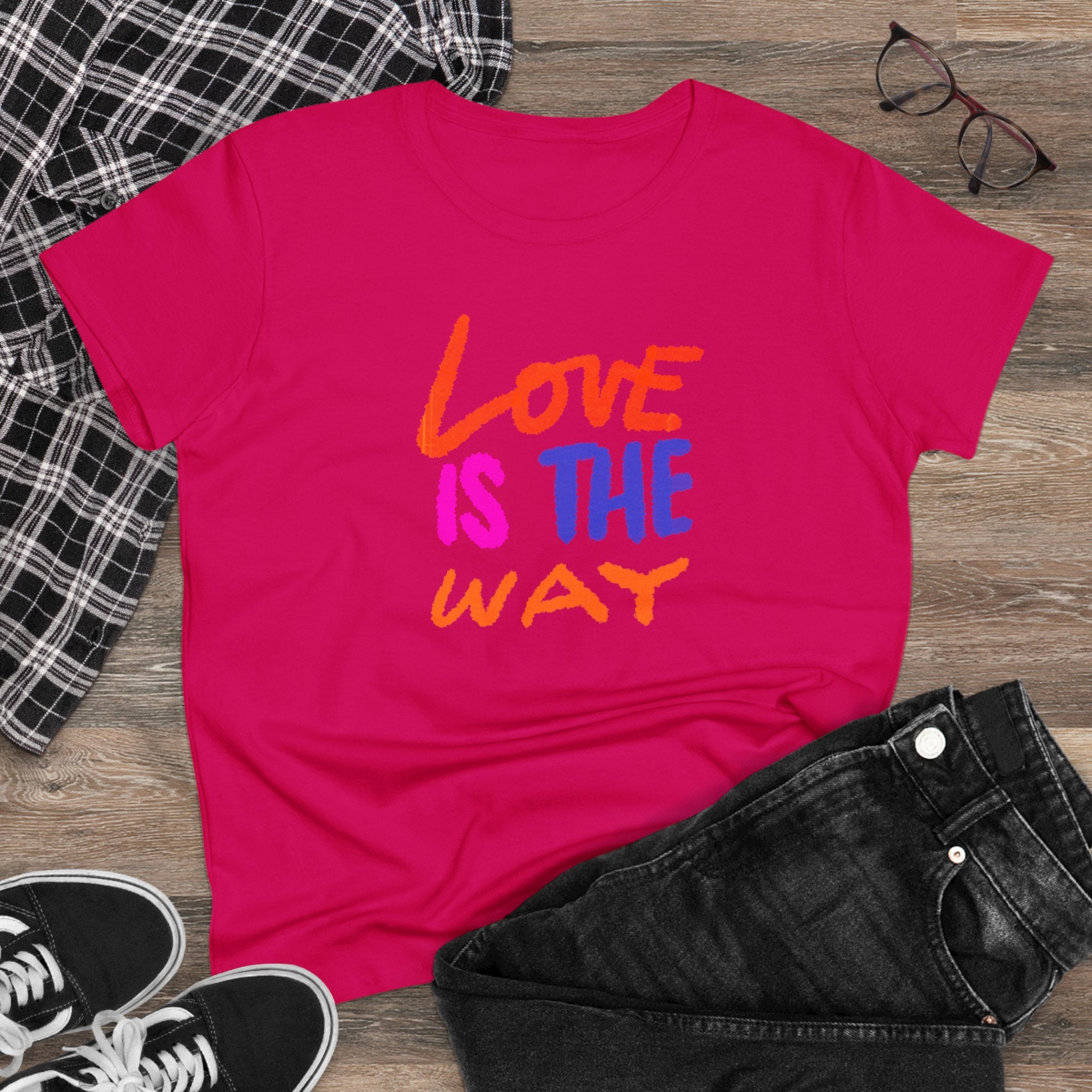 LOVE IS THE WAY Women's Midweight Cotton Tee