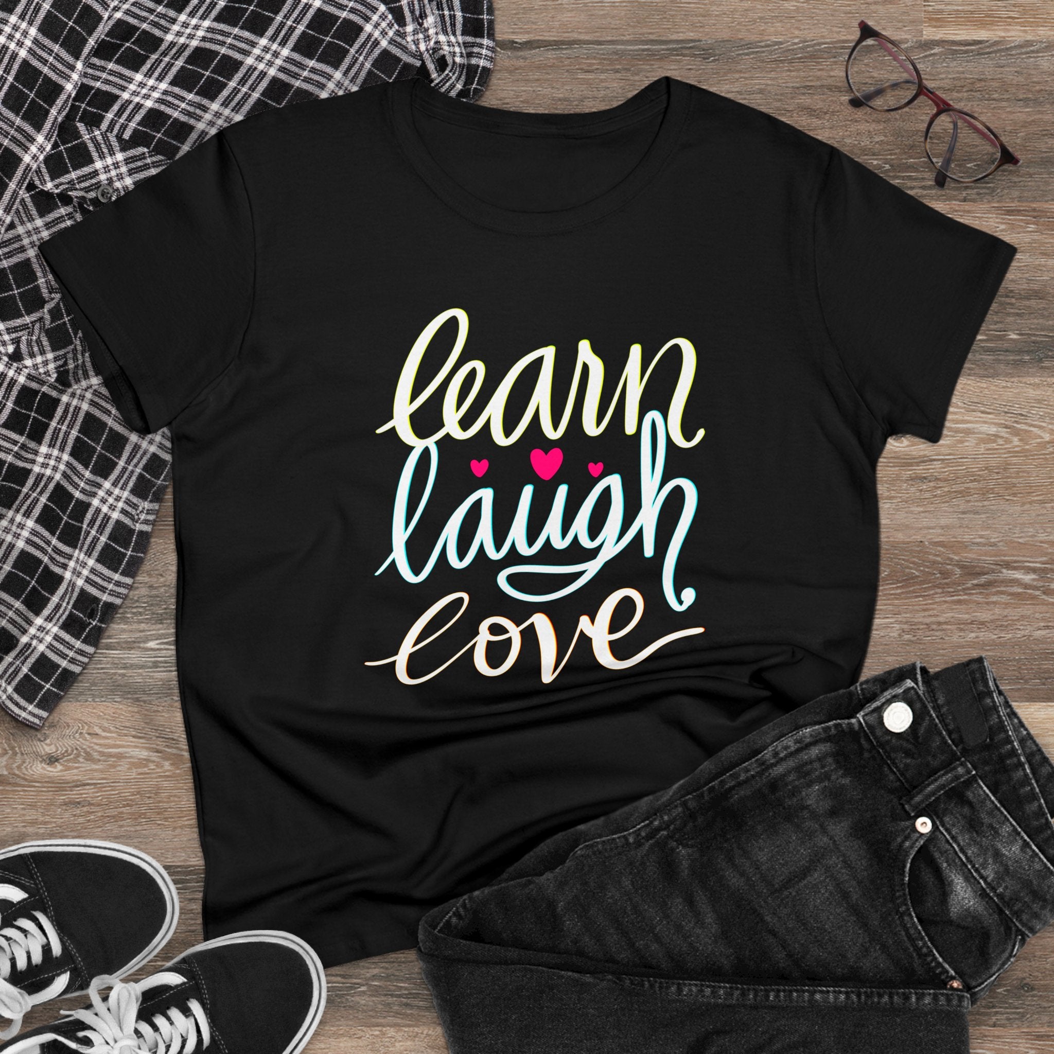 LEARN LAUGH LOVE Cotton Tee