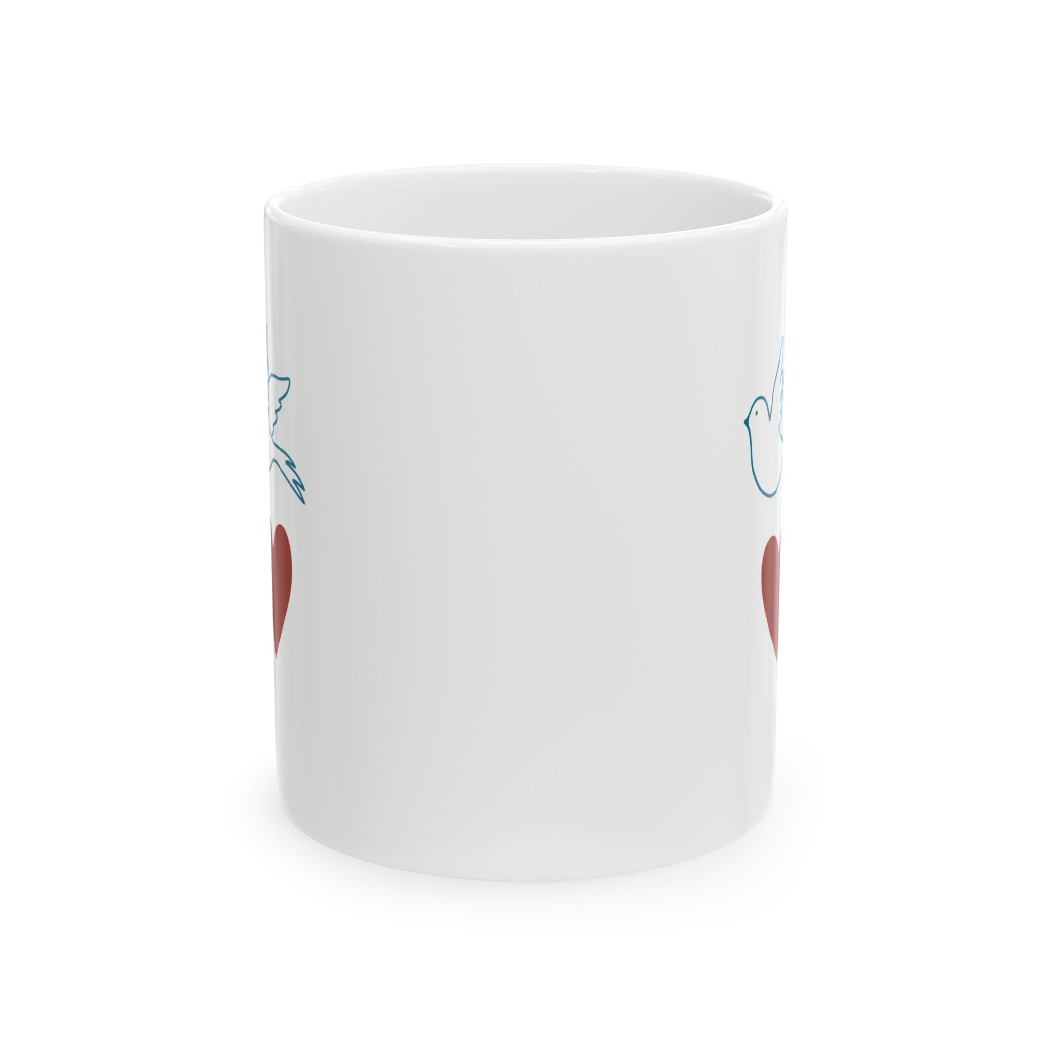 PEACE AND LOVE Ceramic Mug, (11oz,)