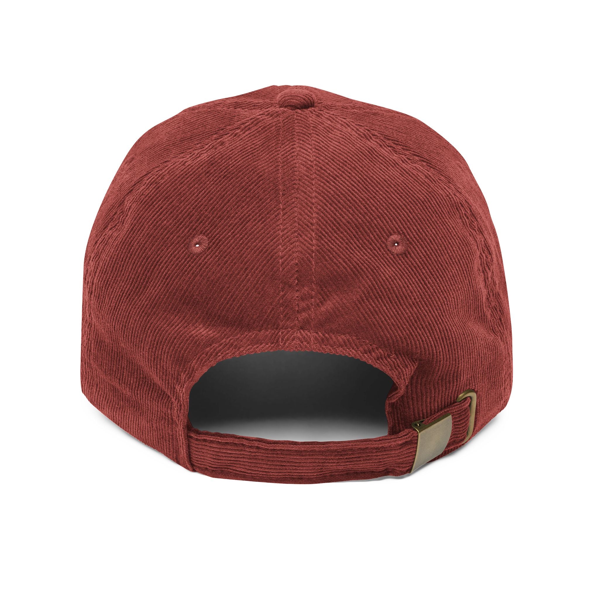 Vintage Corduroy Cap with Hand-written Embroidered Design - Retro Style Hat for Casual Outfit