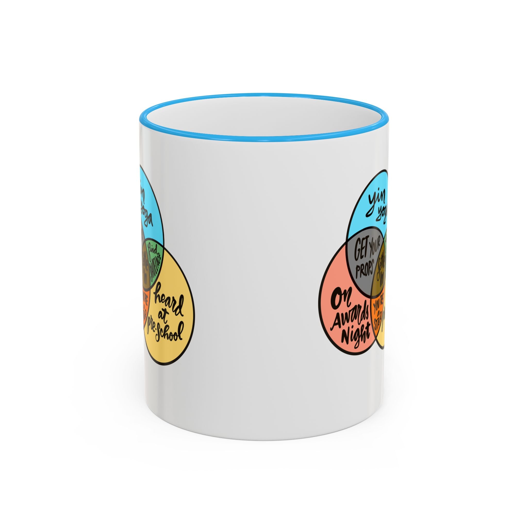 Yin Yoga Venn diagram Accent Rim & Handle Mug 11 oz