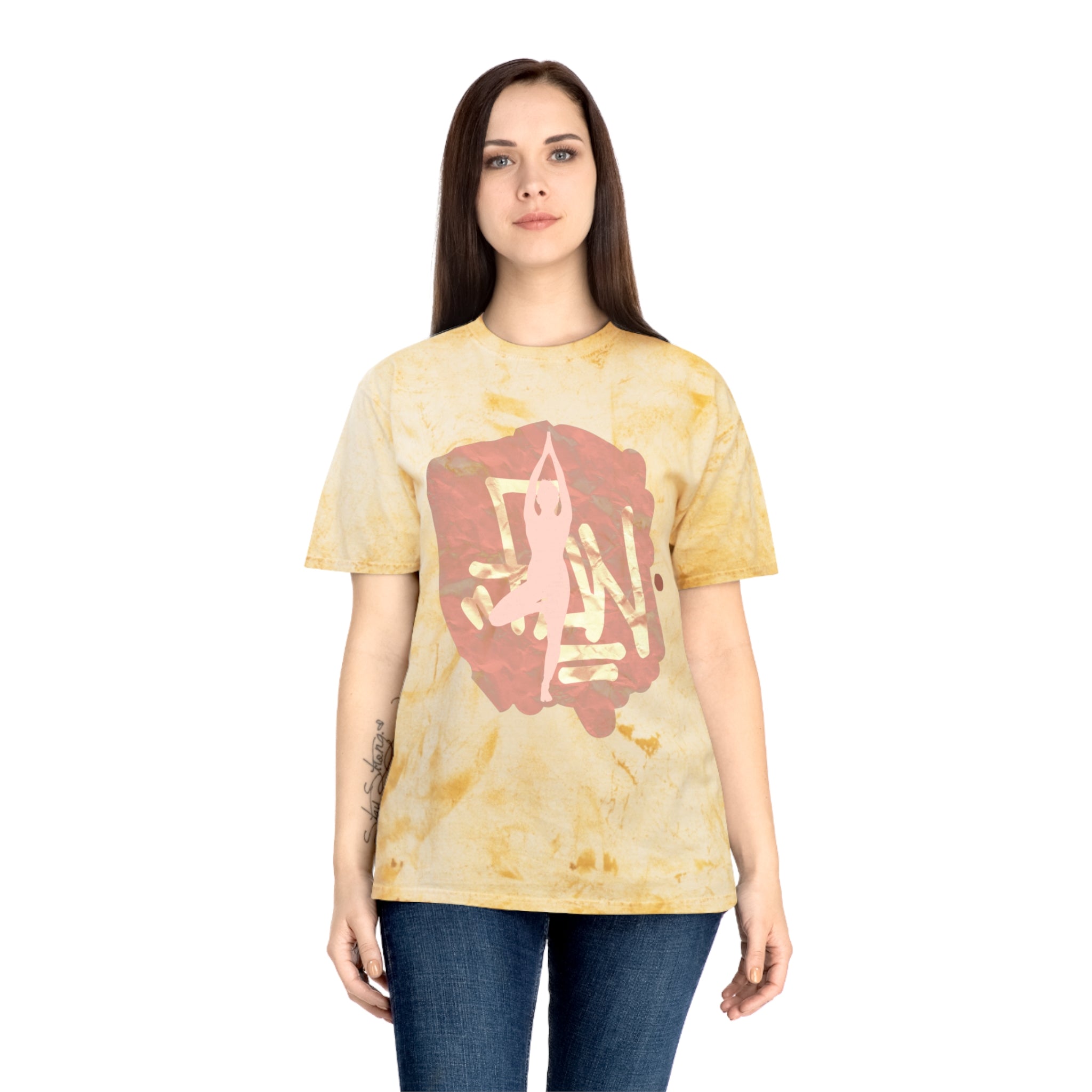 Color Blast Unisex Yoga T-Shirt - Vibrant Hand Drawn Art Tee