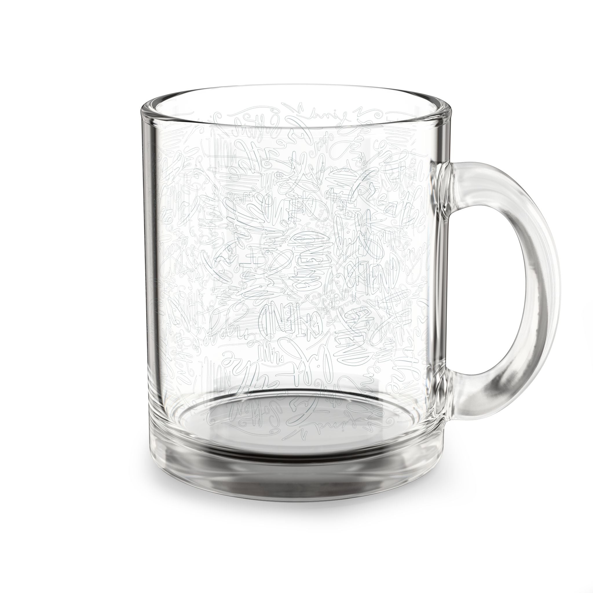 Stylish 10oz Glass Mug with Unique Yoga Terms Design - Perfect for Coffee Lovers and Gifting