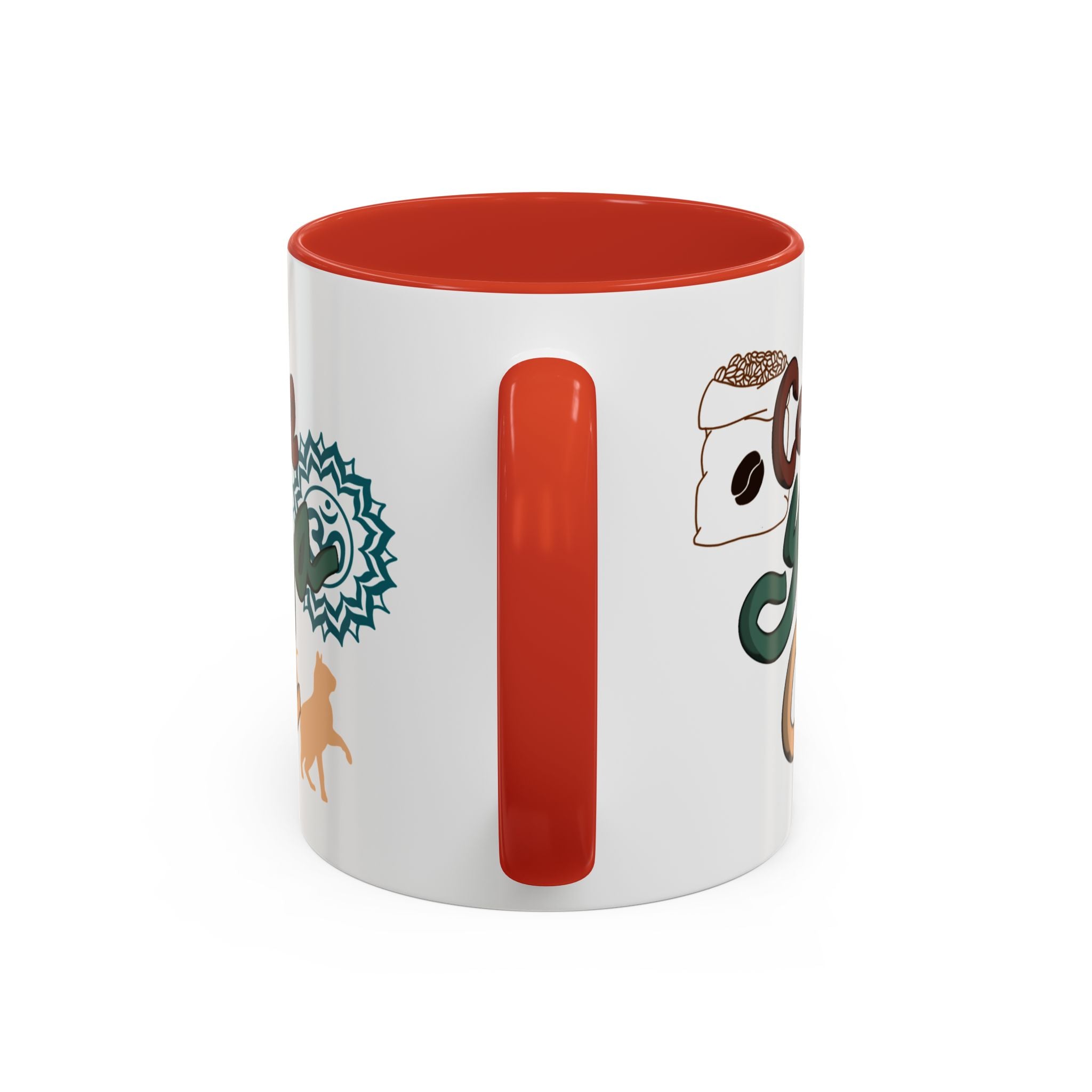 COFFEE YOGA CATS Accent Coffee Mug (11 oz)