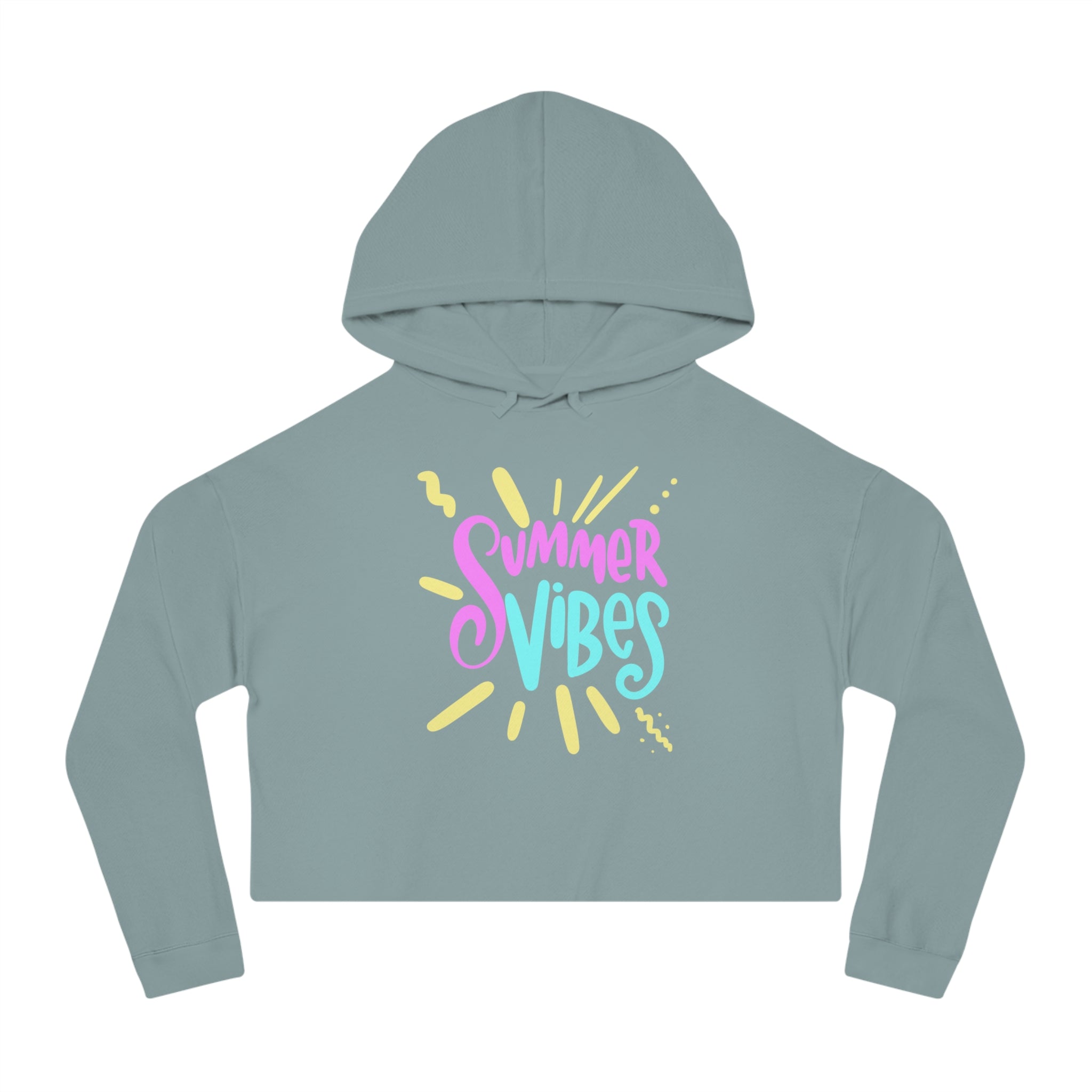 Summer Vibes Cropped Hoodie for Women - Camouflage Design