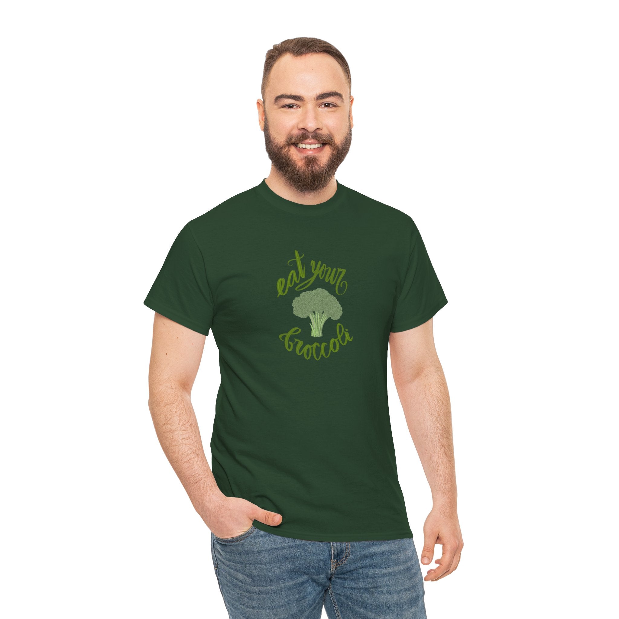 EAT YOUR BROCCOLI Unisex Heavy Cotton Tee