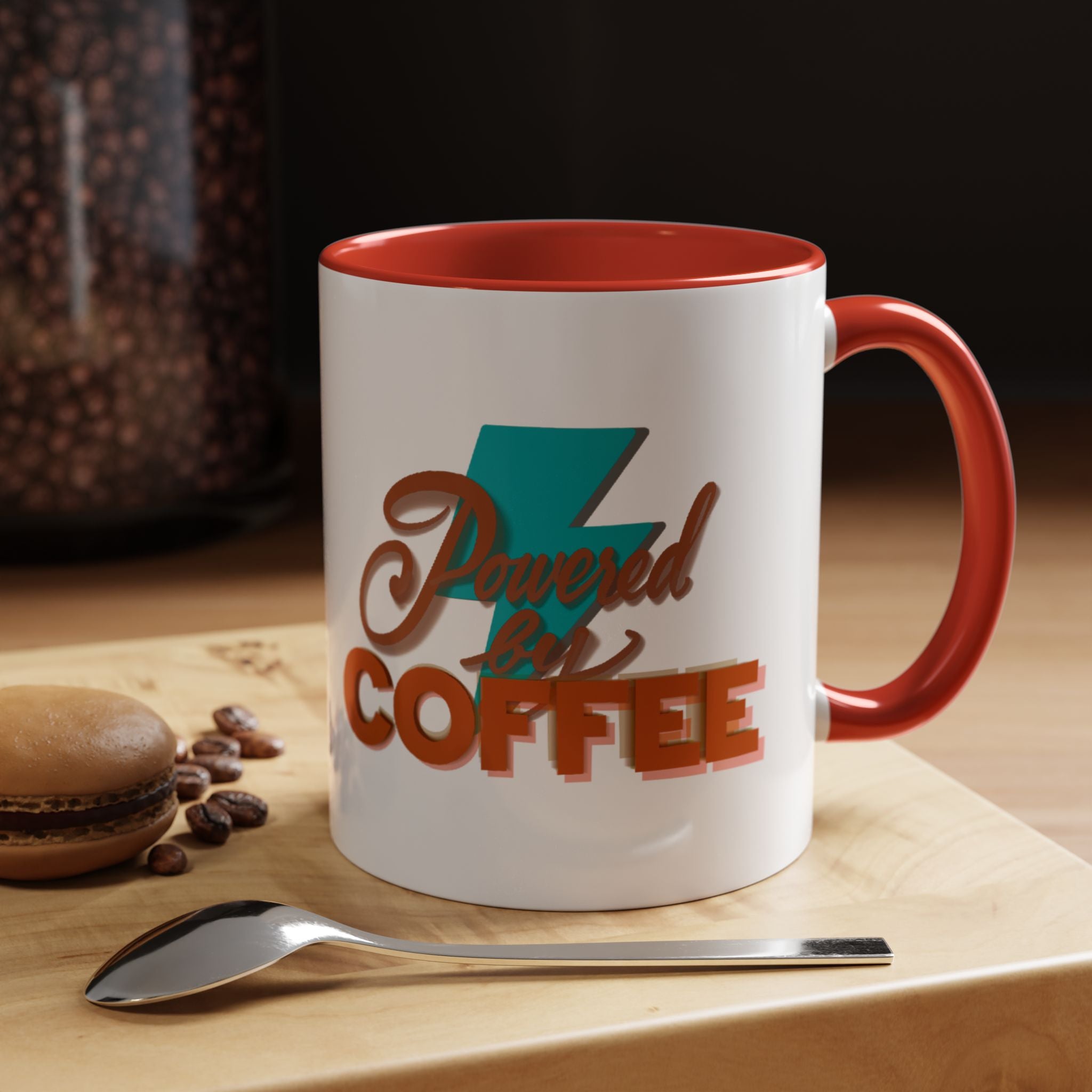 POWERED BY COFFEE Accent Coffee Mug (11 oz)