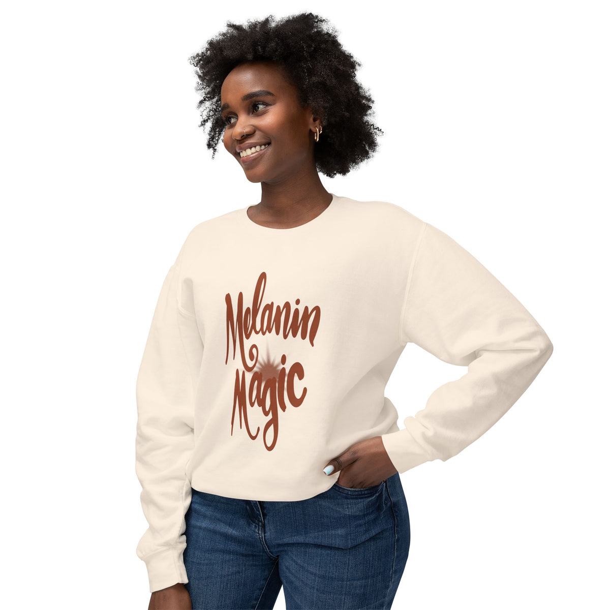 Melanin Magic Crewneck Sweatshirt — Comfort Fit Inspirational Graphic