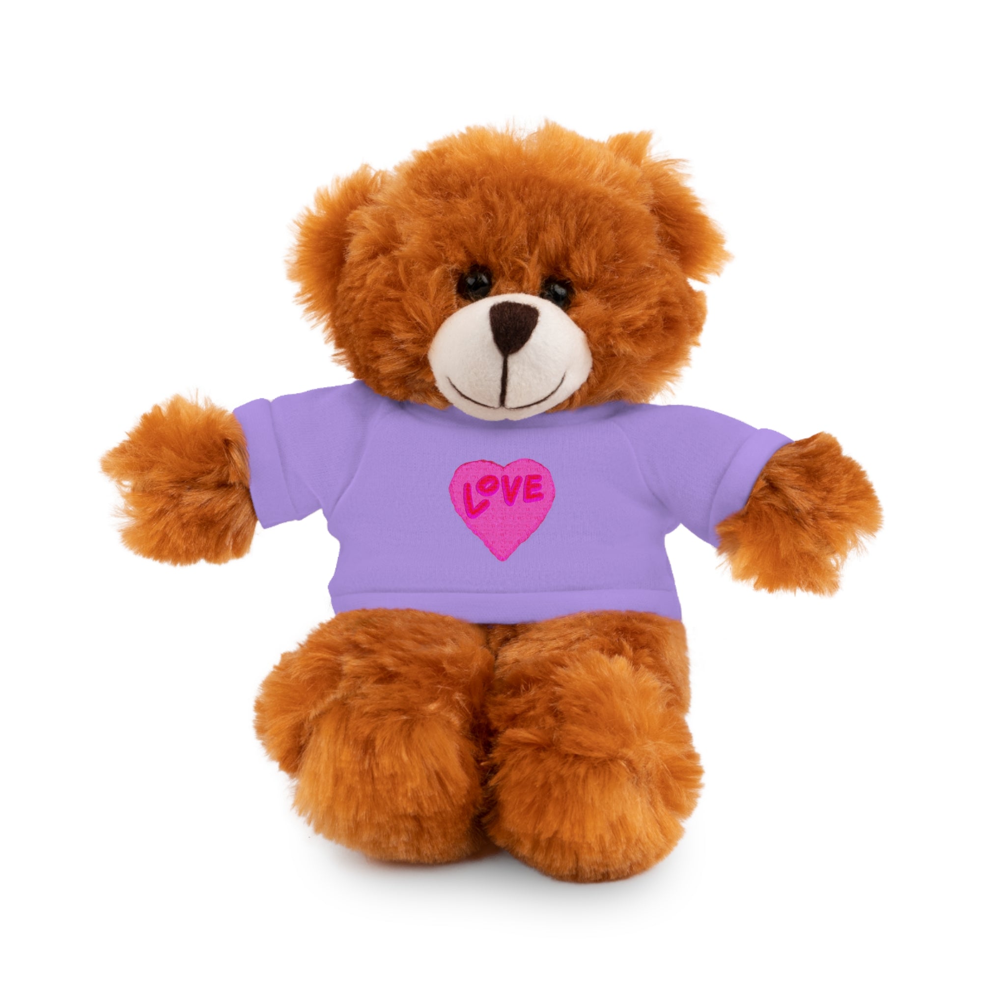 Love Bear Stuffed Animal in Custom Tee - Perfect Gift for Kids and Occasions