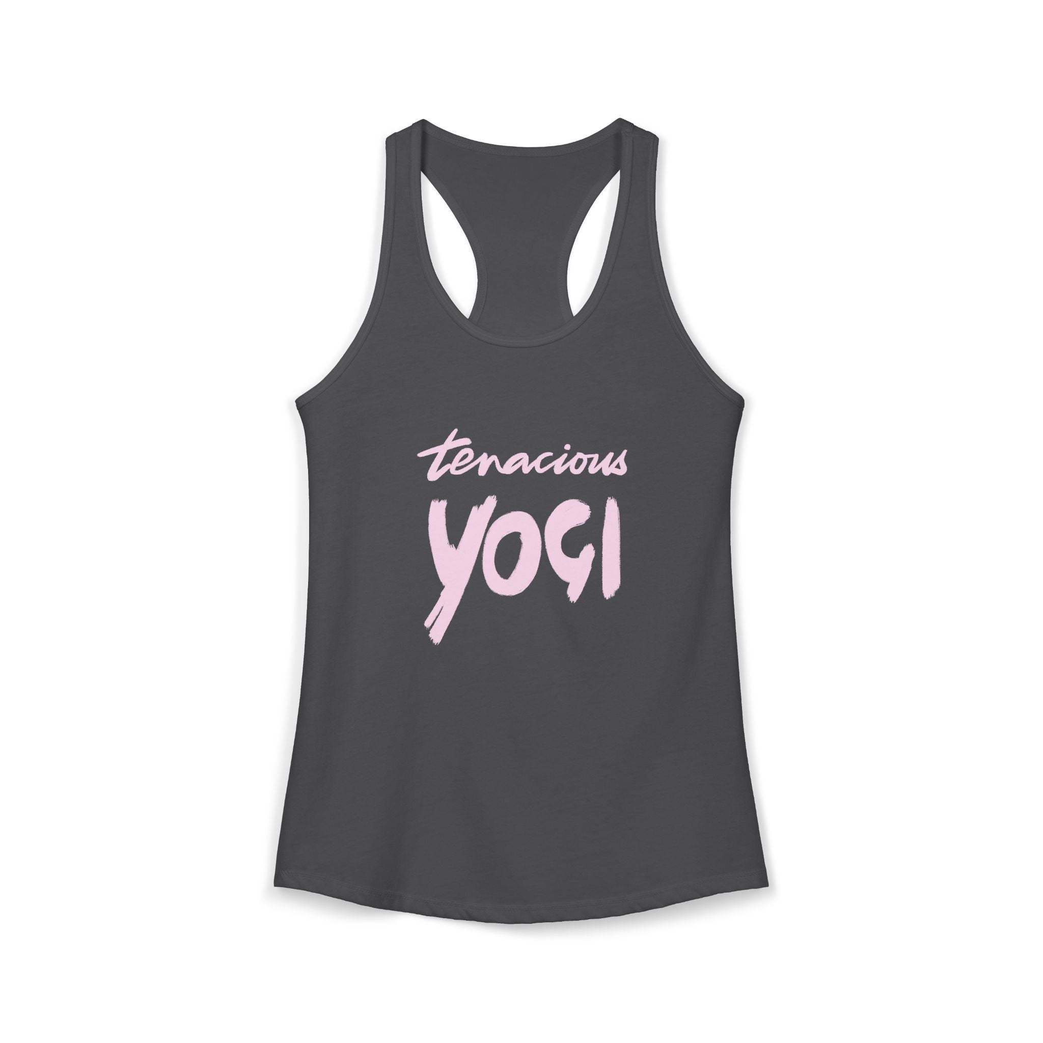 Tenacious Yogi Racerback Tank — Handwritten Script Yoga Tribute