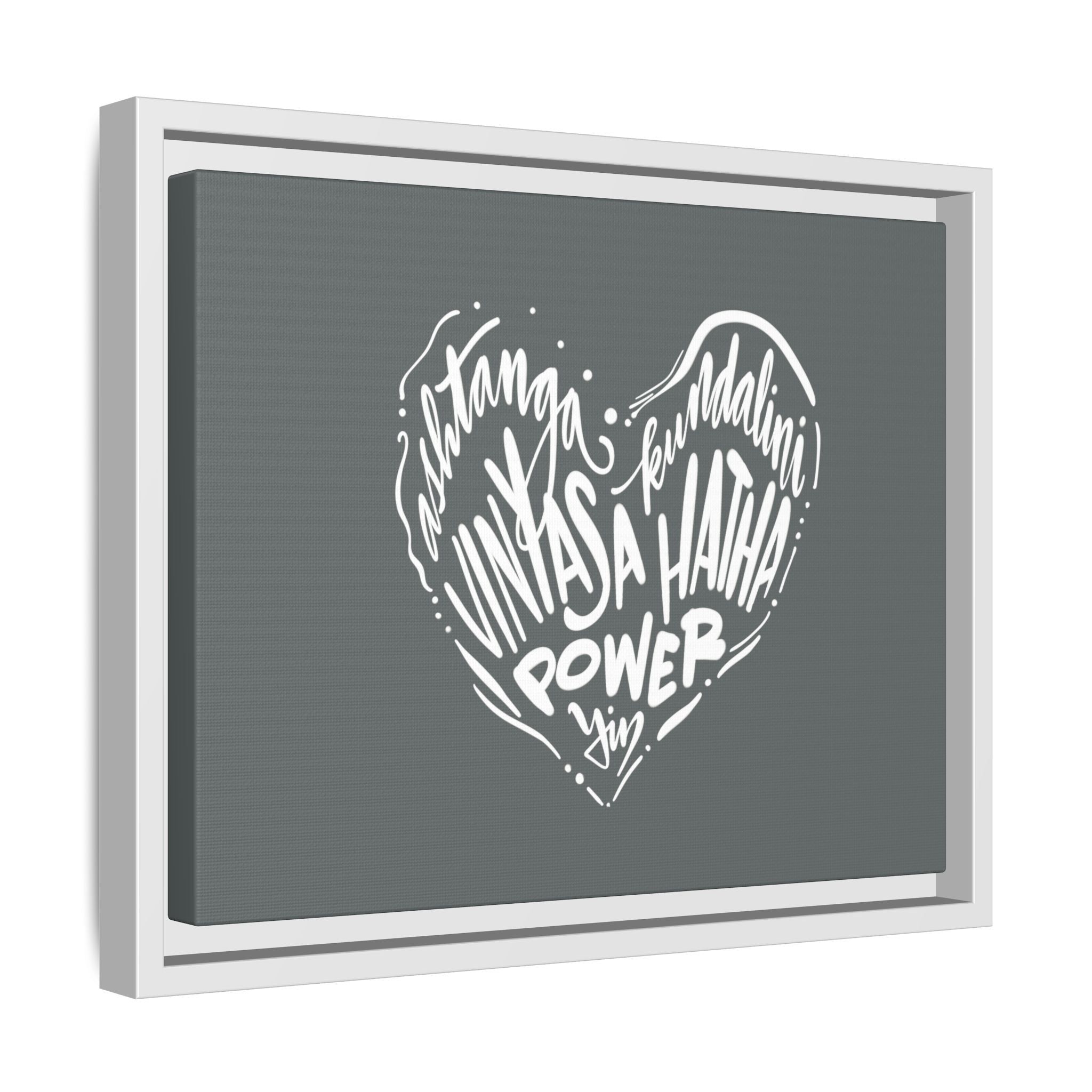 Framed Canvas Art, Inspirational Wall Decor, Yoga Styles Heart Design, Motivational Gift, Modern Home Decor, Mindfulness Art
