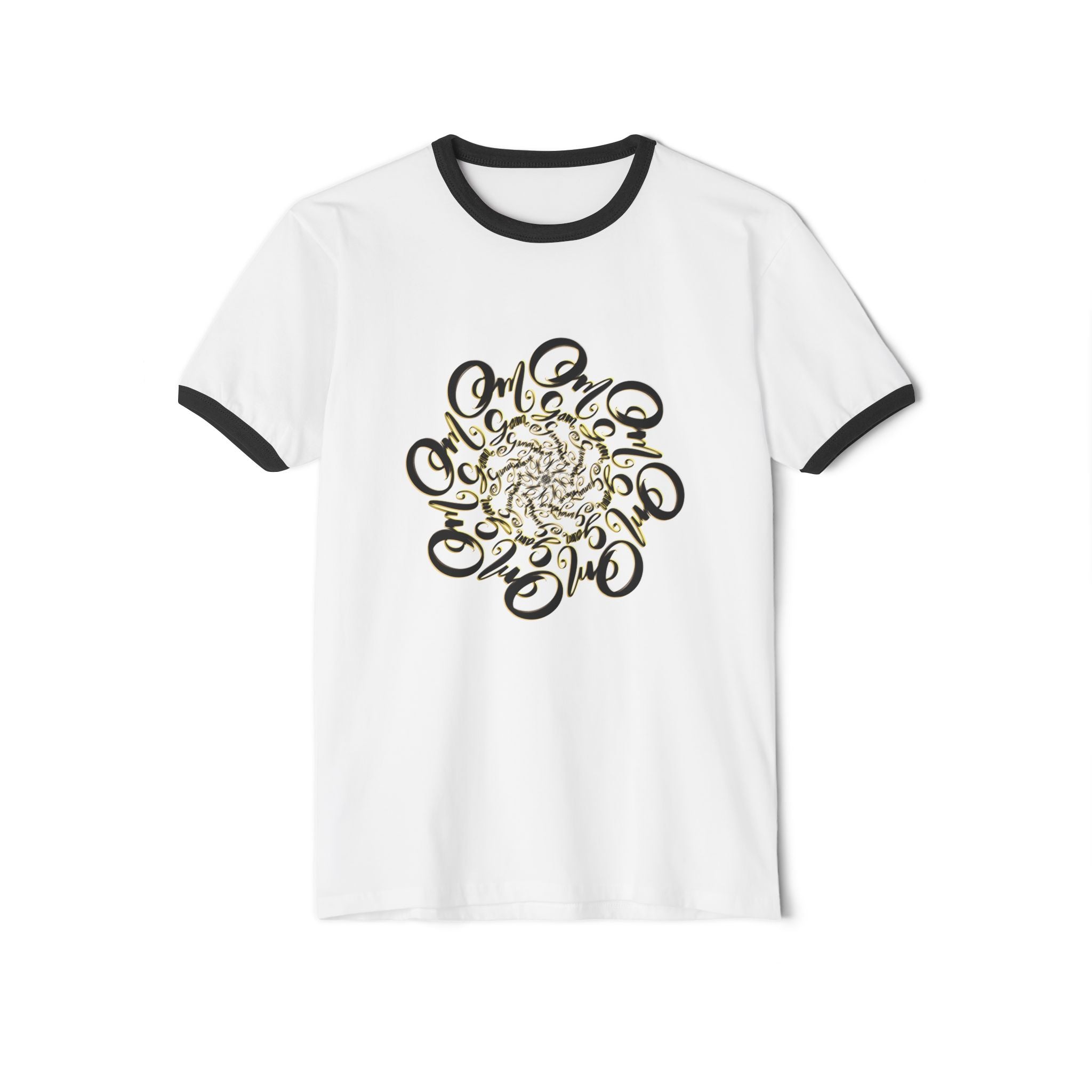 Mantra Cotton Ringer T-Shirt - Om Symbol Mandala Design