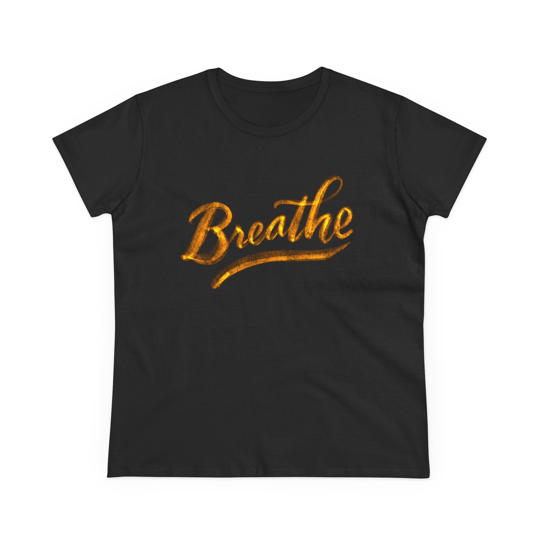 Breathe Inspirational Cotton Tee for Women, Relaxed Fit T-Shirt, Positive Vibes Top, Wellness Gift, Everyday Casual Wear