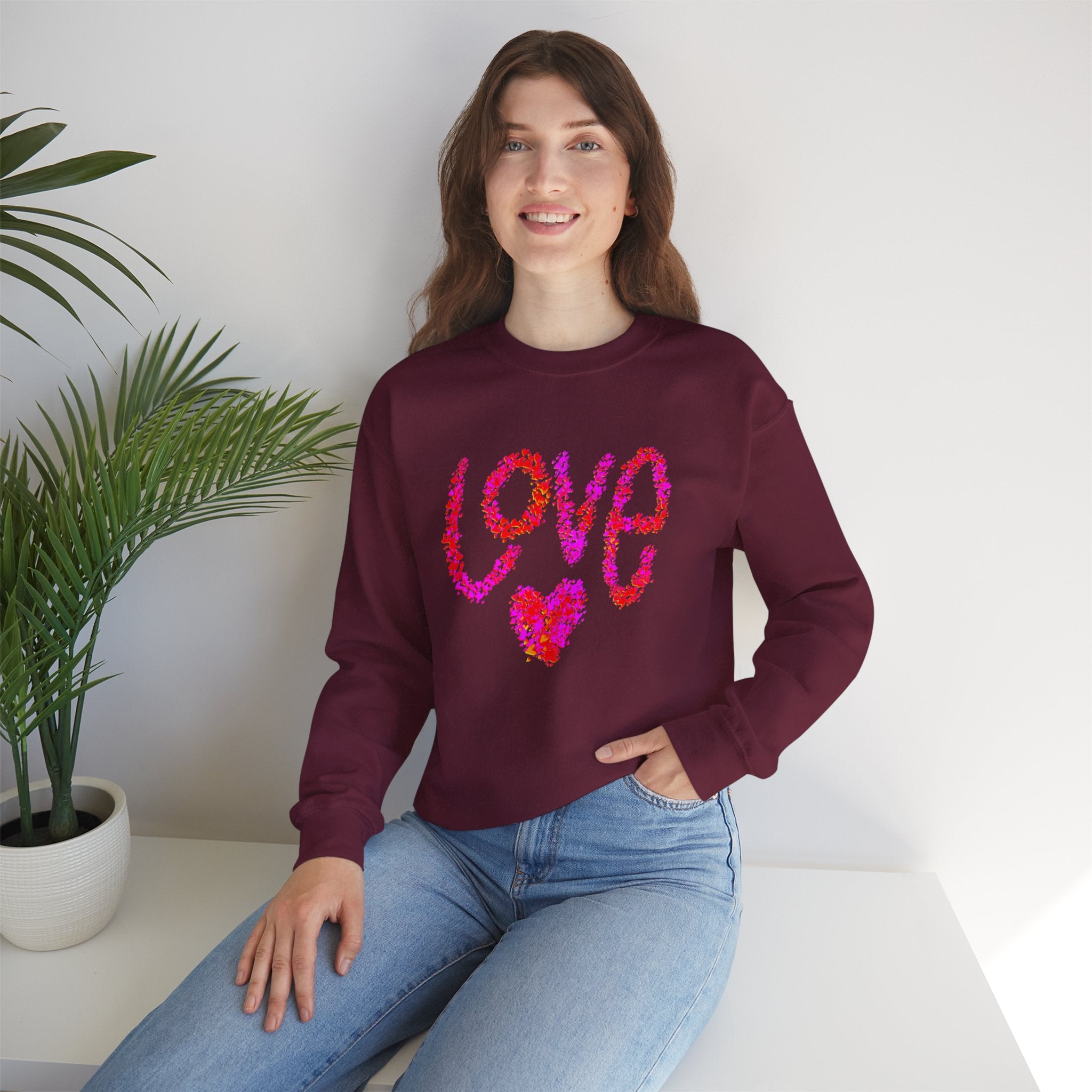 Floral Love Crewneck Sweatshirt for Cozy Romance