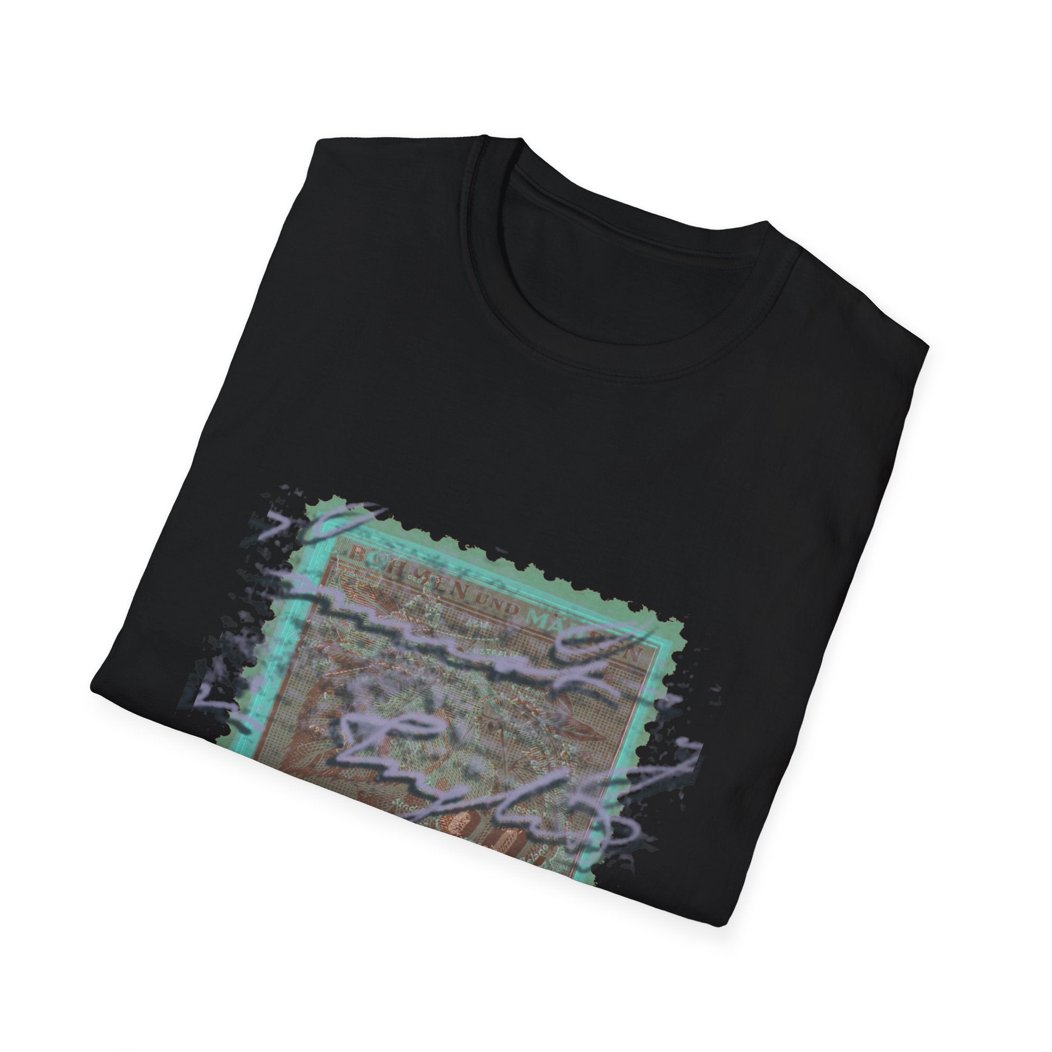 Vintage Postage Stamp Graphic Tee – Handwritten Script Design