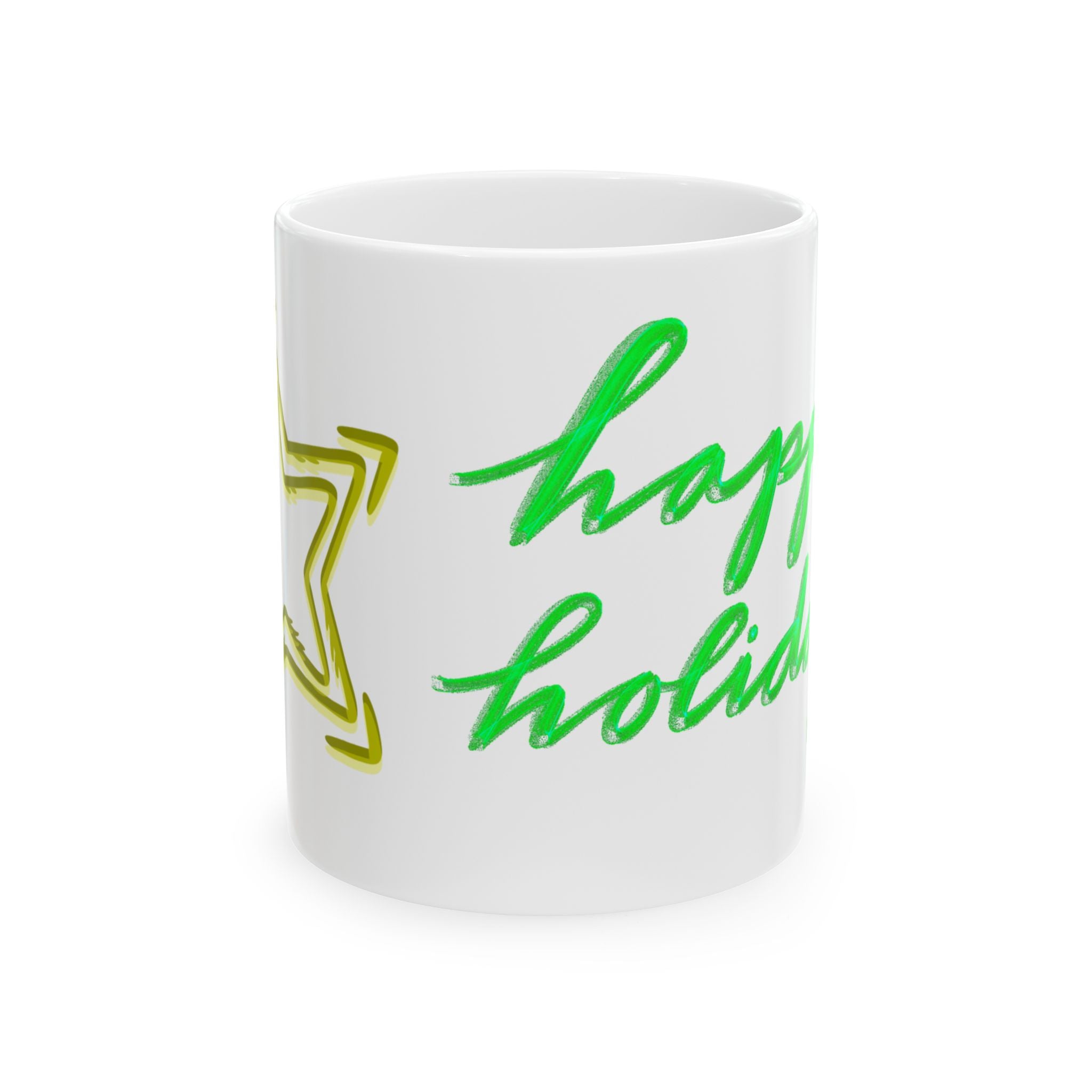 HAPPY HOLIDAYS Ceramic Mug, (11oz)